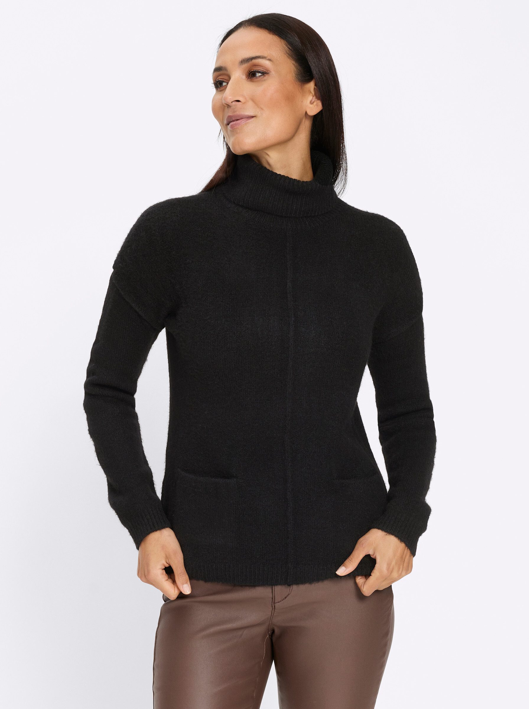 heine Strickpullover Rollkragen-Pullover Langarm Feinstrick, Effektgarn