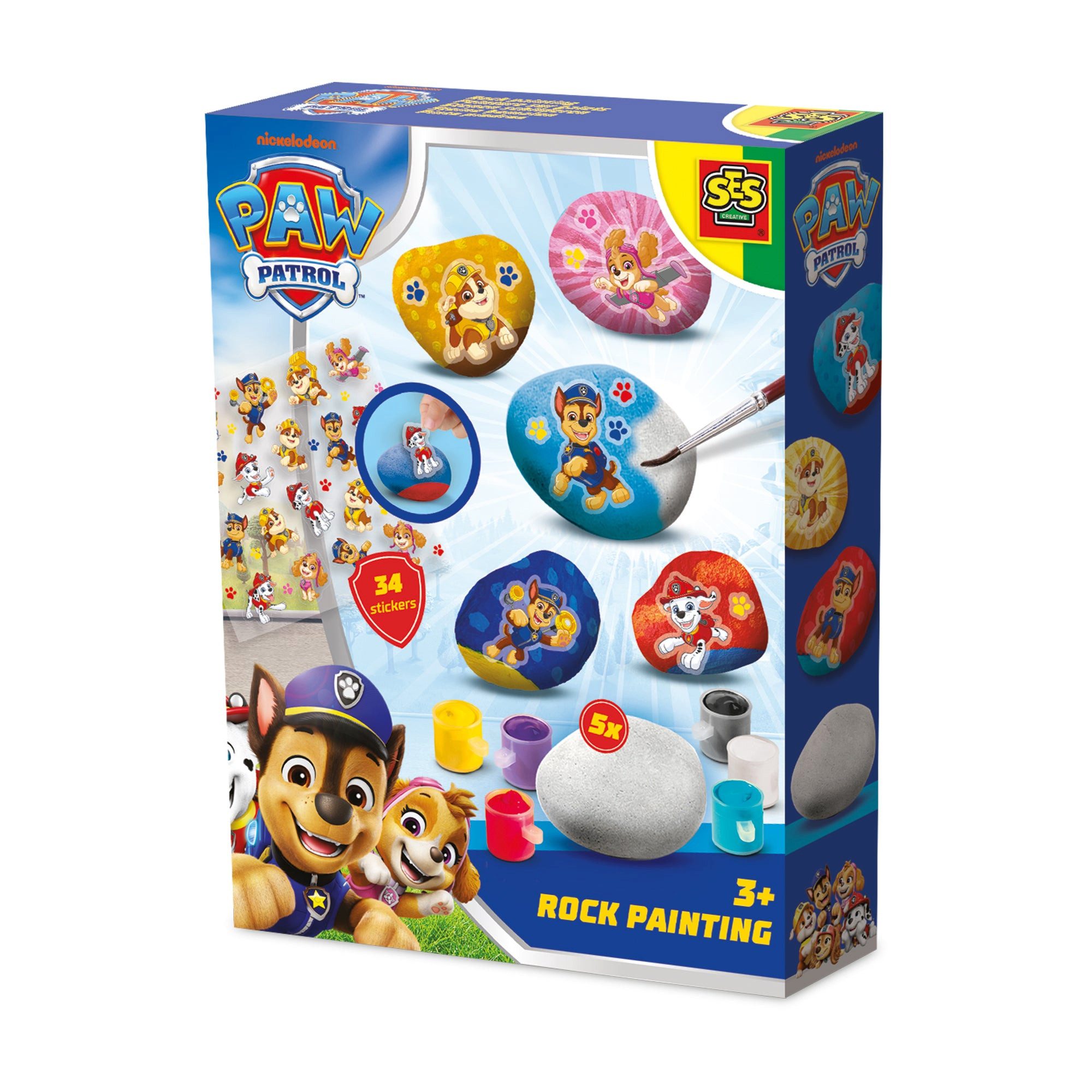 SES Creative Spiel SES Creative Paw Patrol – Steine bemalen, 5 Steine