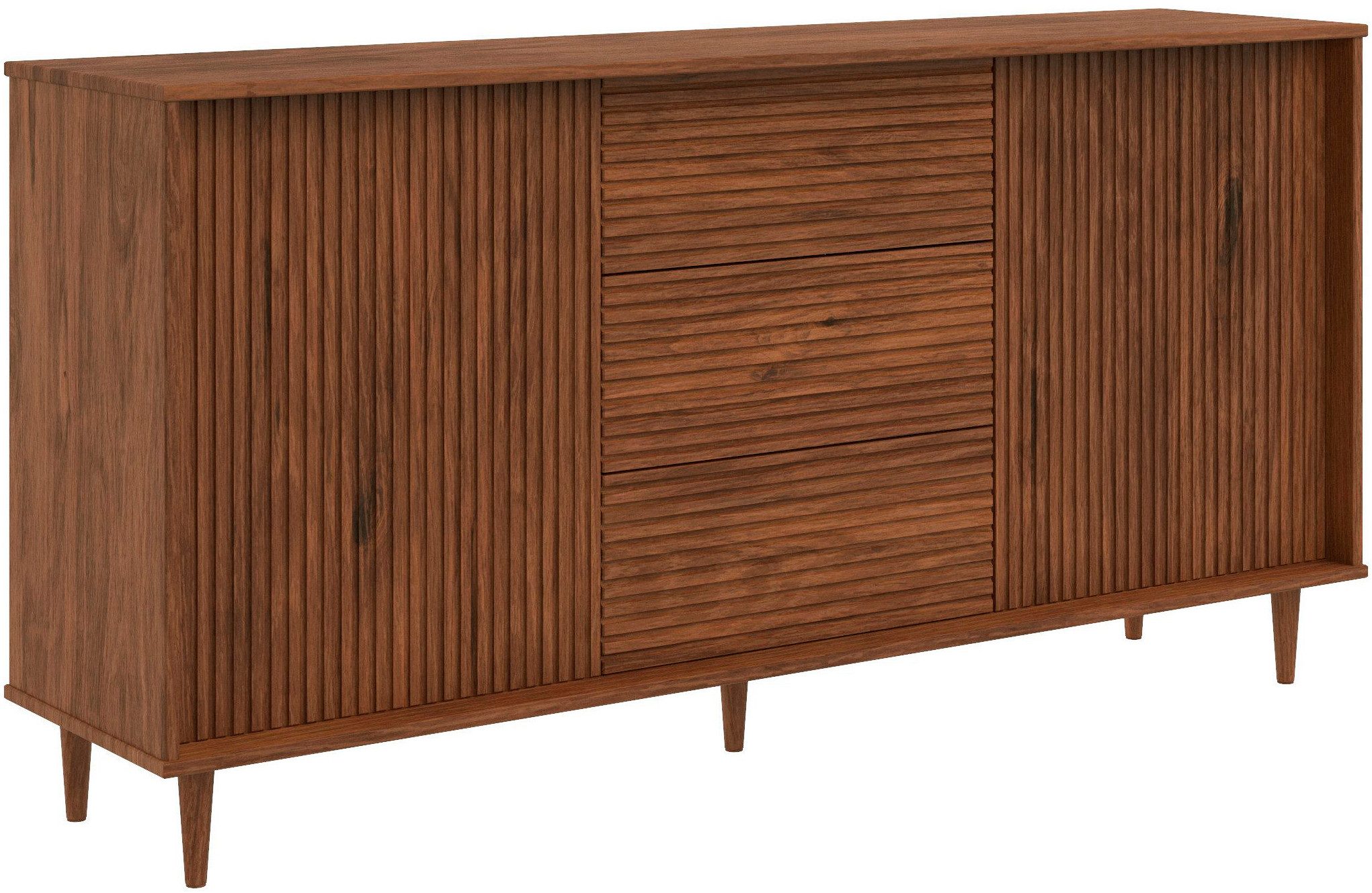 OTTO home Sideboard Malmedy Front mit gefrästen Rillen, Kommode aus massivem Kiefernholz, Push-to-open, Breite 160 cm – Bild 2 von 5