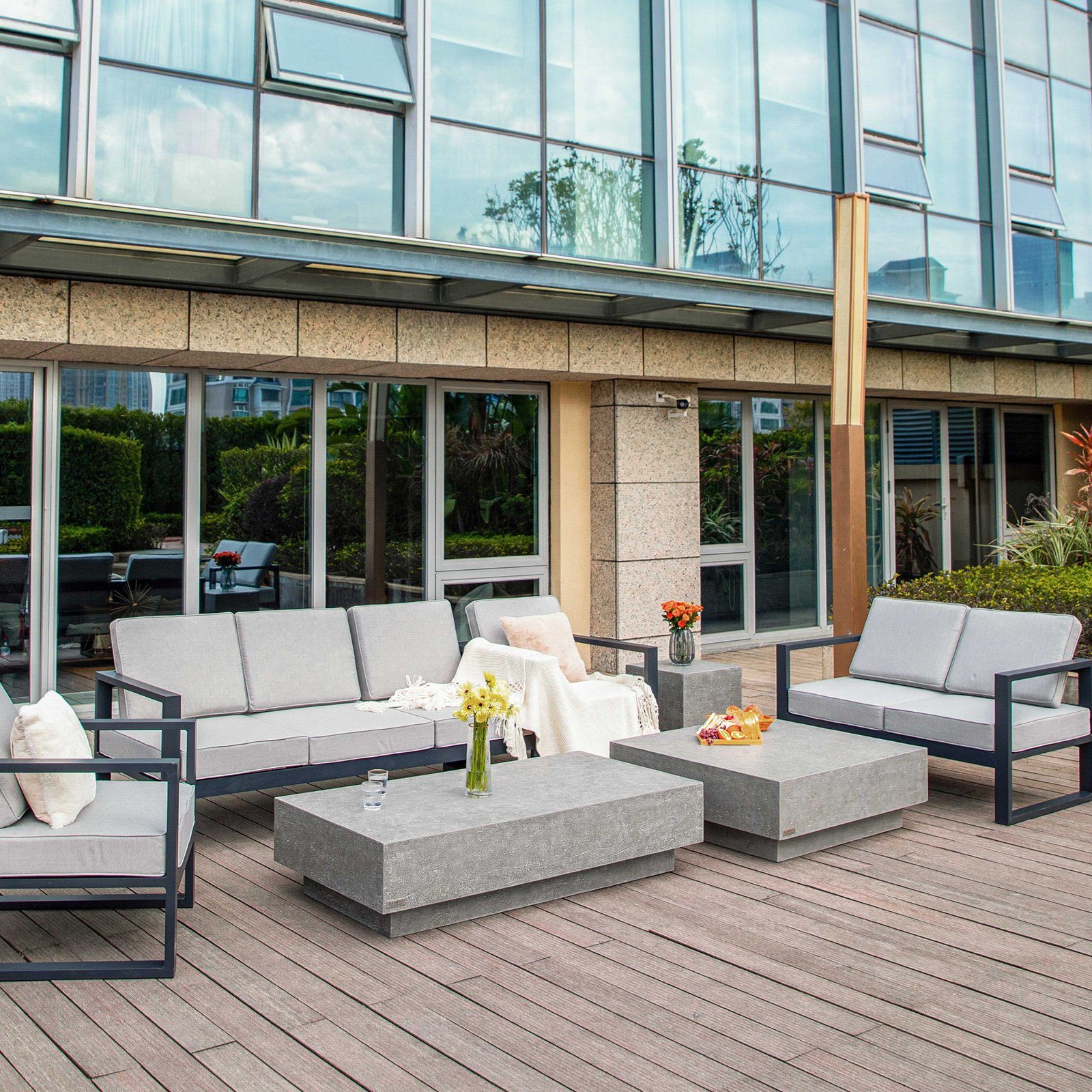 ELEMENTI Gartentisch Tevere Betontisch, Travertine Steinoptik, günstig online kaufen