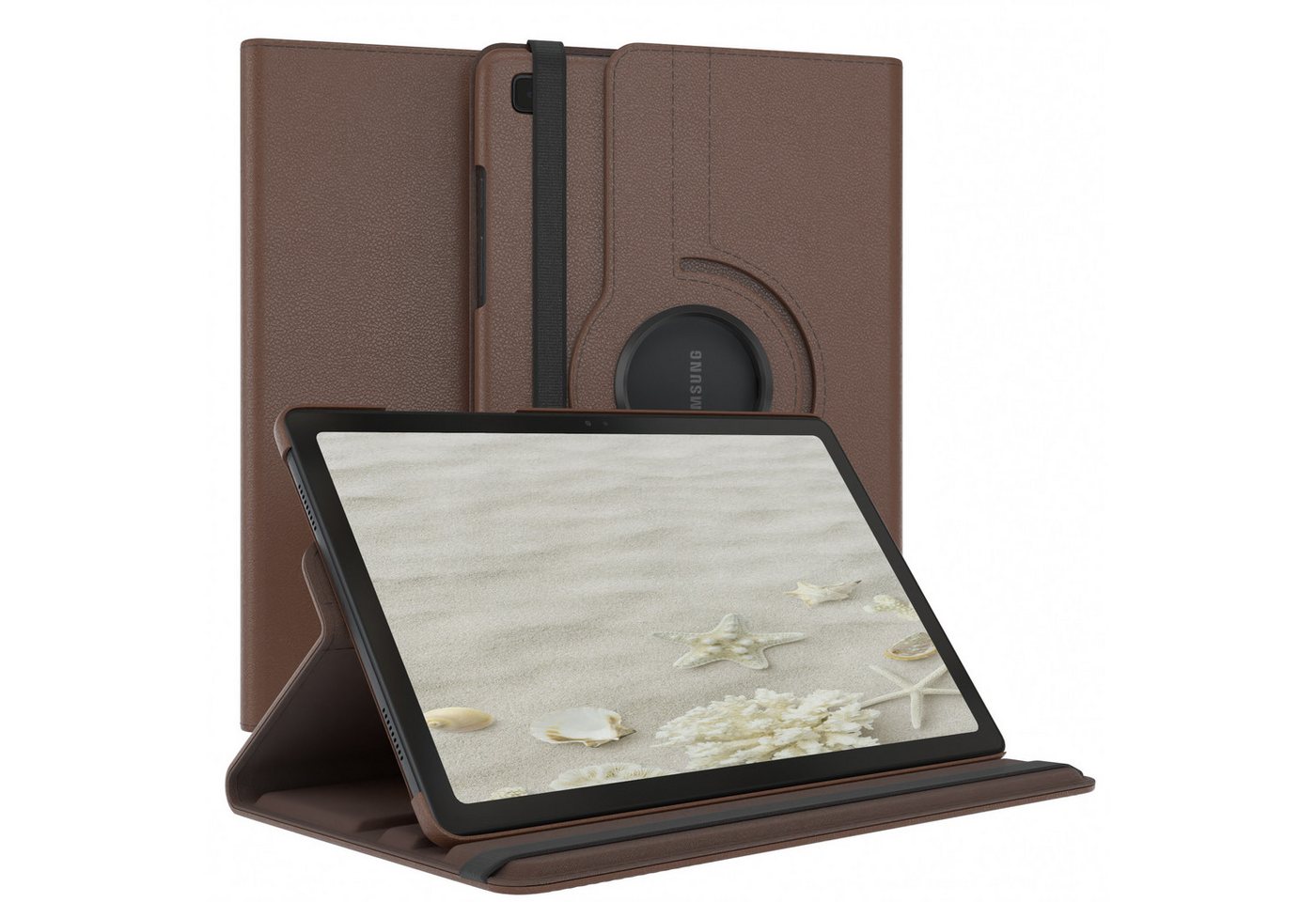 EAZY CASE Tablet-Hülle Rotation Case für Samsung Galaxy Tab A7 10,4 Zoll, Schutztasche Tablet Case 360 Rotation Bookcover zum Aufstellen Braun