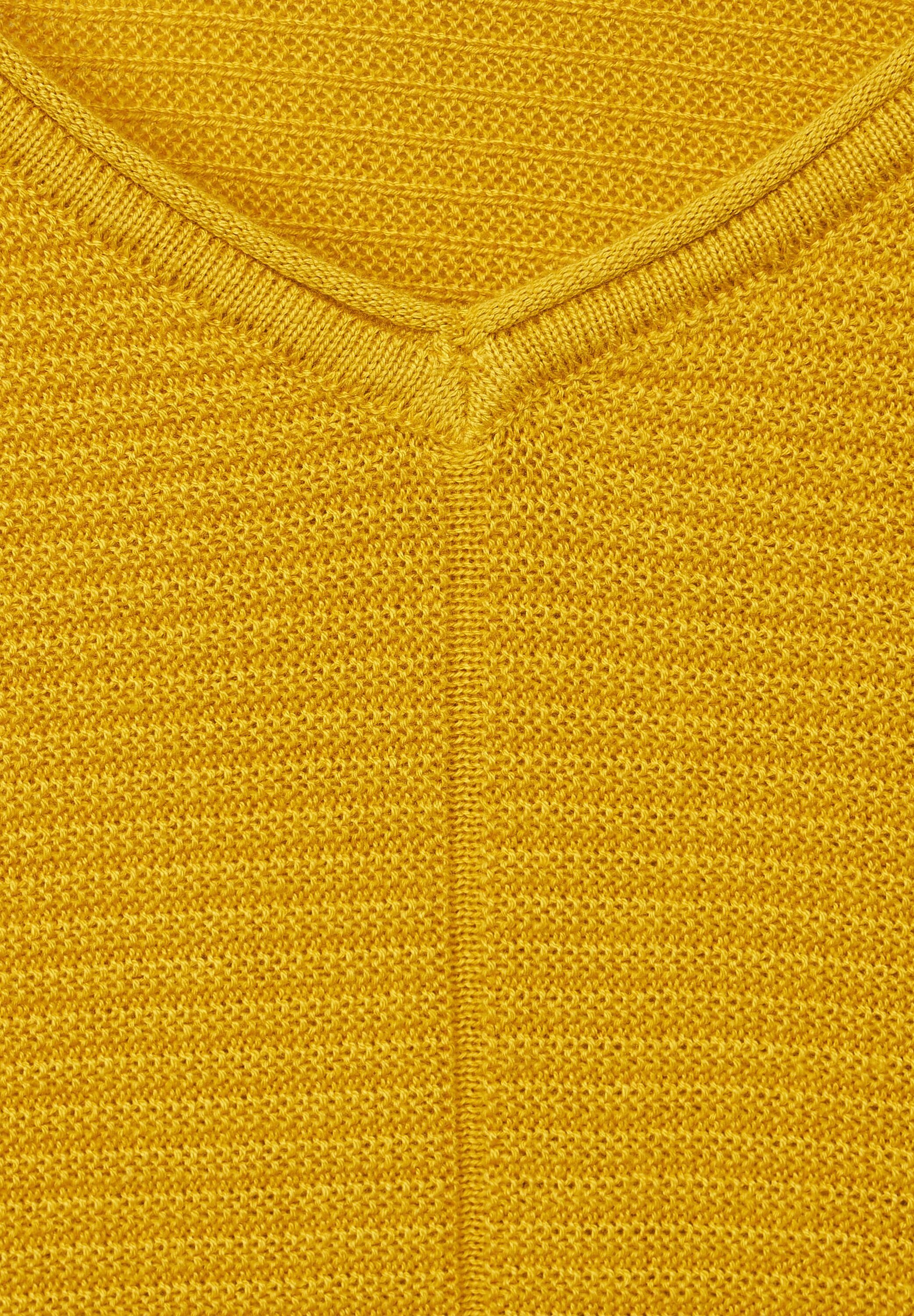 Cecil Strickpullover mit abgerundetem golden V-Ausschnitt yellow