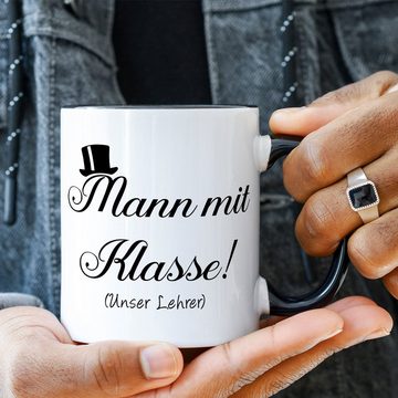 GRAVURZEILE Tasse mit Spruch - Mann mit Klasse, Keramik, Farbe: Schwarz & Weiß