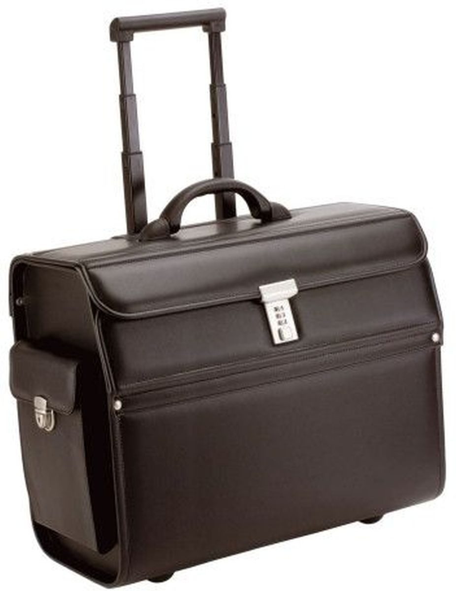 Aktentasche Pilotenkoffer Mondo 46x38x22cm Lederimitat schwarz (3 Stück)