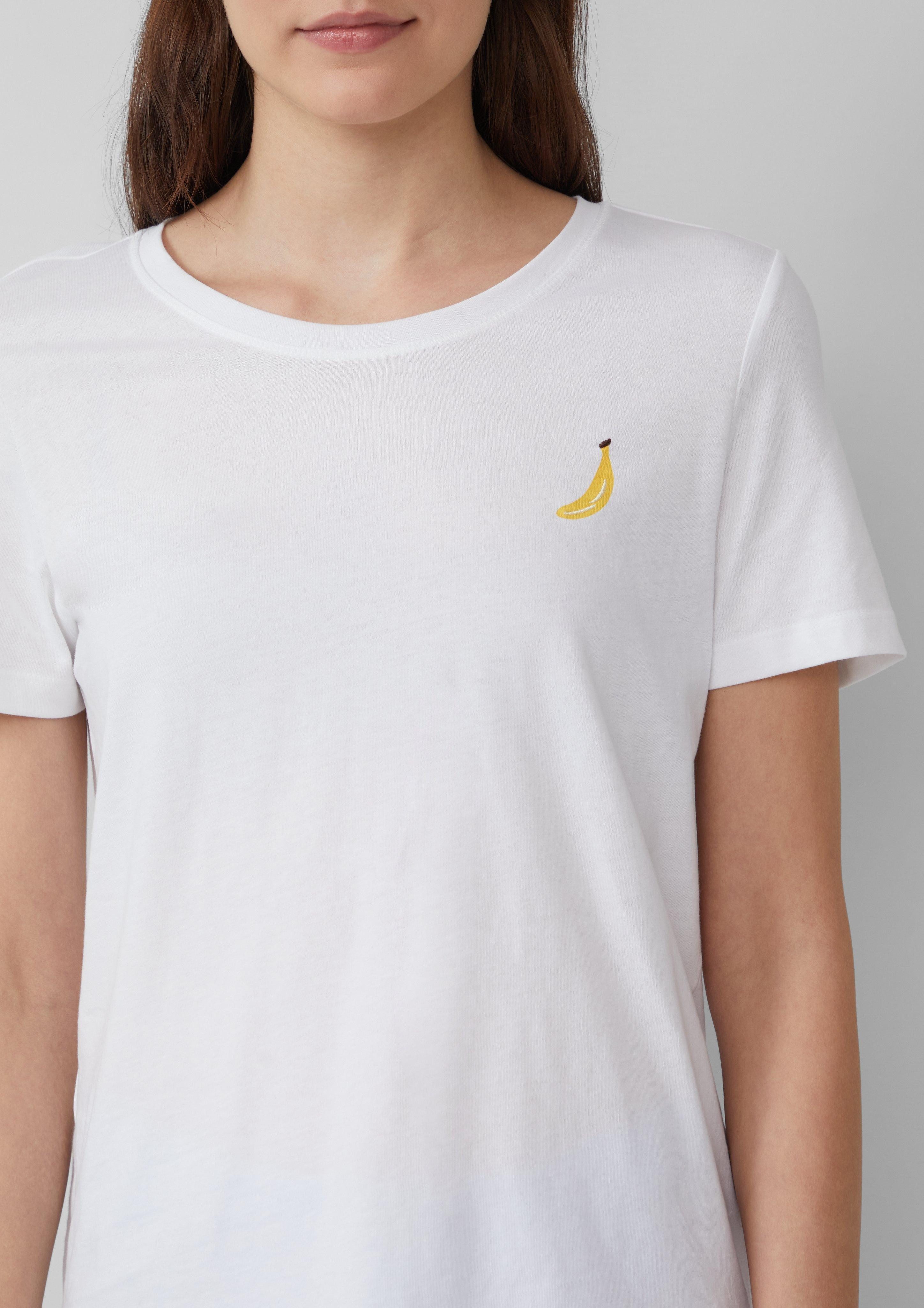 s.Oliver Kurzarmshirt Jersey-T-Shirt mit Stickerei Artwork günstig online kaufen
