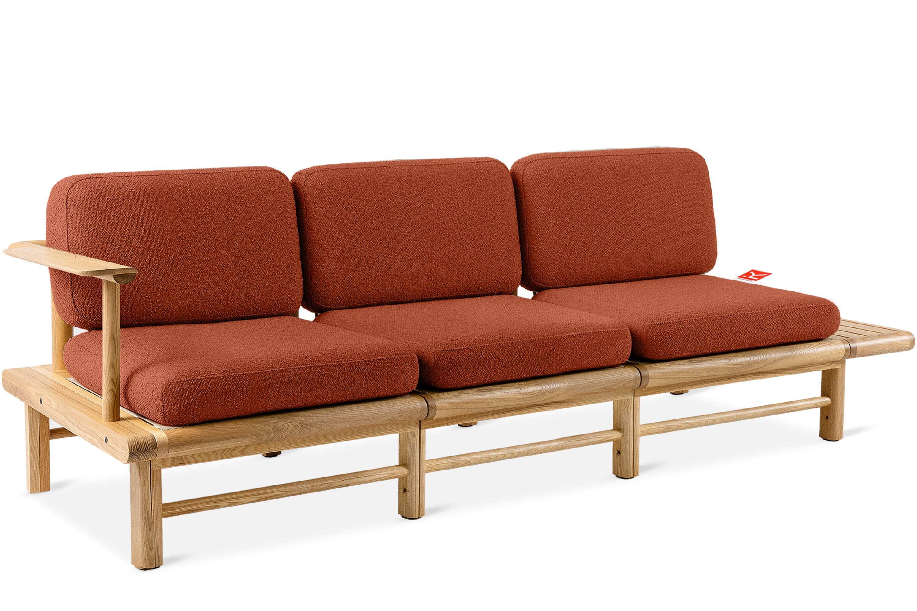 KONSIMO® Sofa ATREDA Gartensofa 3-Sitzer, hergestellt in der EU, mit Ablage