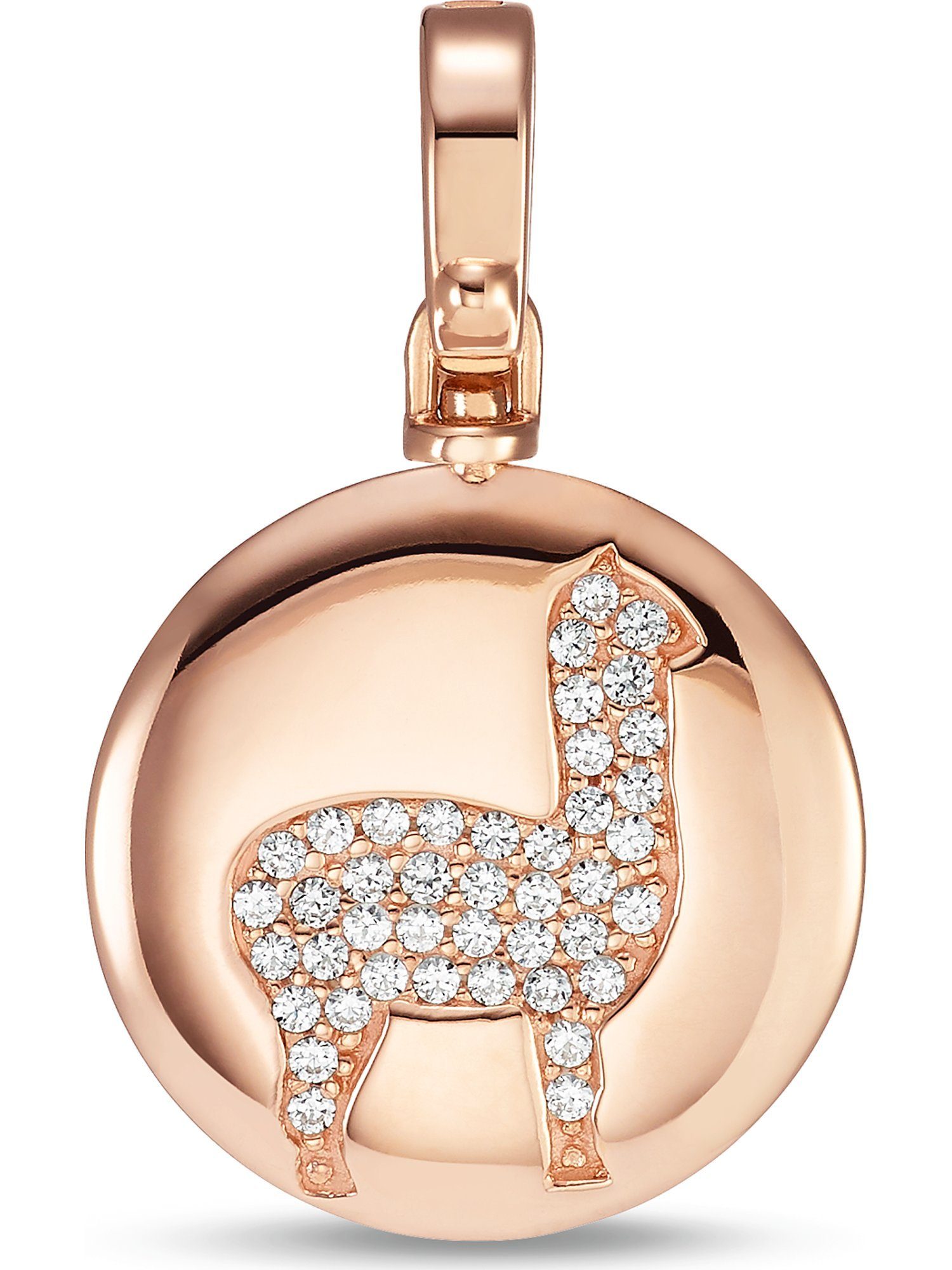 JETTE Kettenanhänger JETTE Damen-Charm 925er Silber 42 Zirkonia