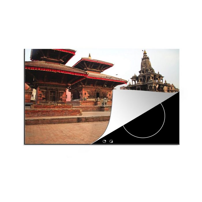 MuchoWow Herdblende-/Abdeckplatte Kathmandu Durbar-Platz Vinyl (1 tlg) Ceranfeldabdeckung für die küche Induktionsmatte