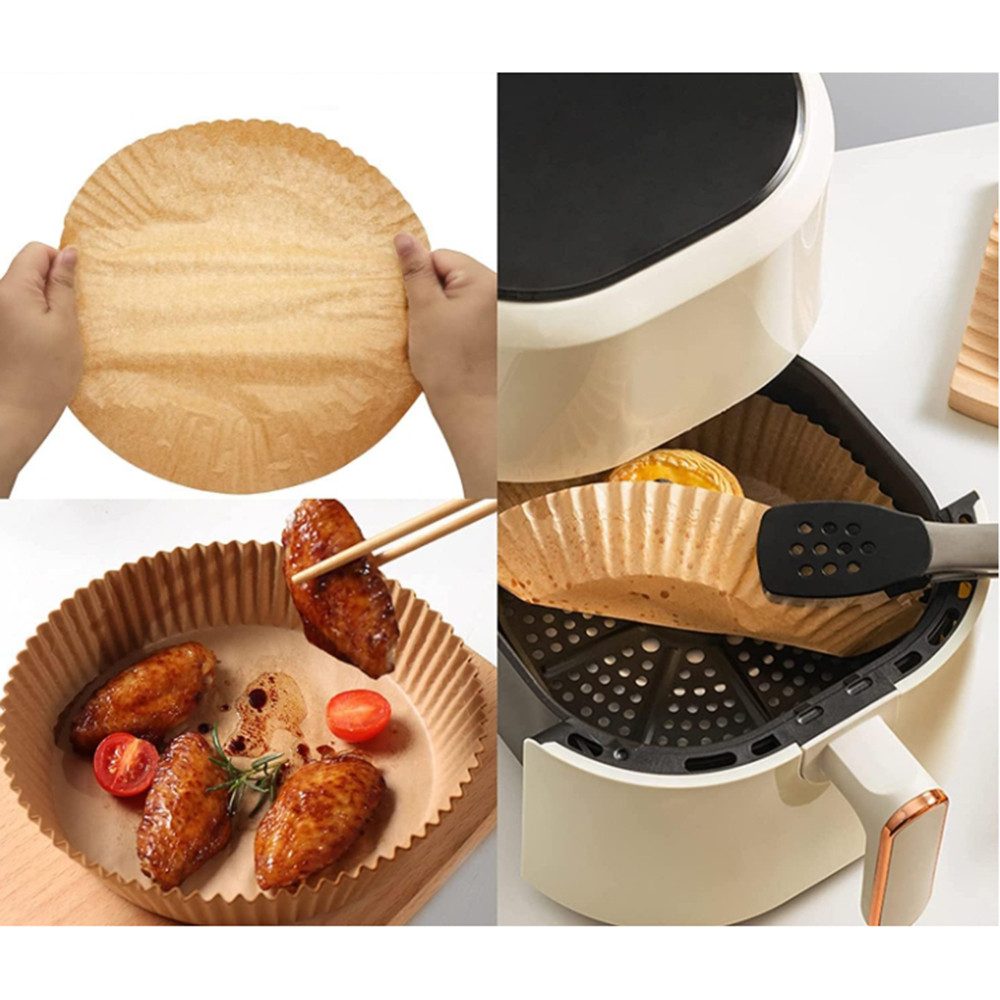 Coonoor Backpapier 100 Stück Pergamentpapier Airfryer Liners, Disposable Paper