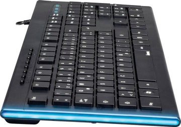 Hama Multimedia Tastatur Anzano mit seitlichen Leuchtstreifen kabelgebunden Tastatur