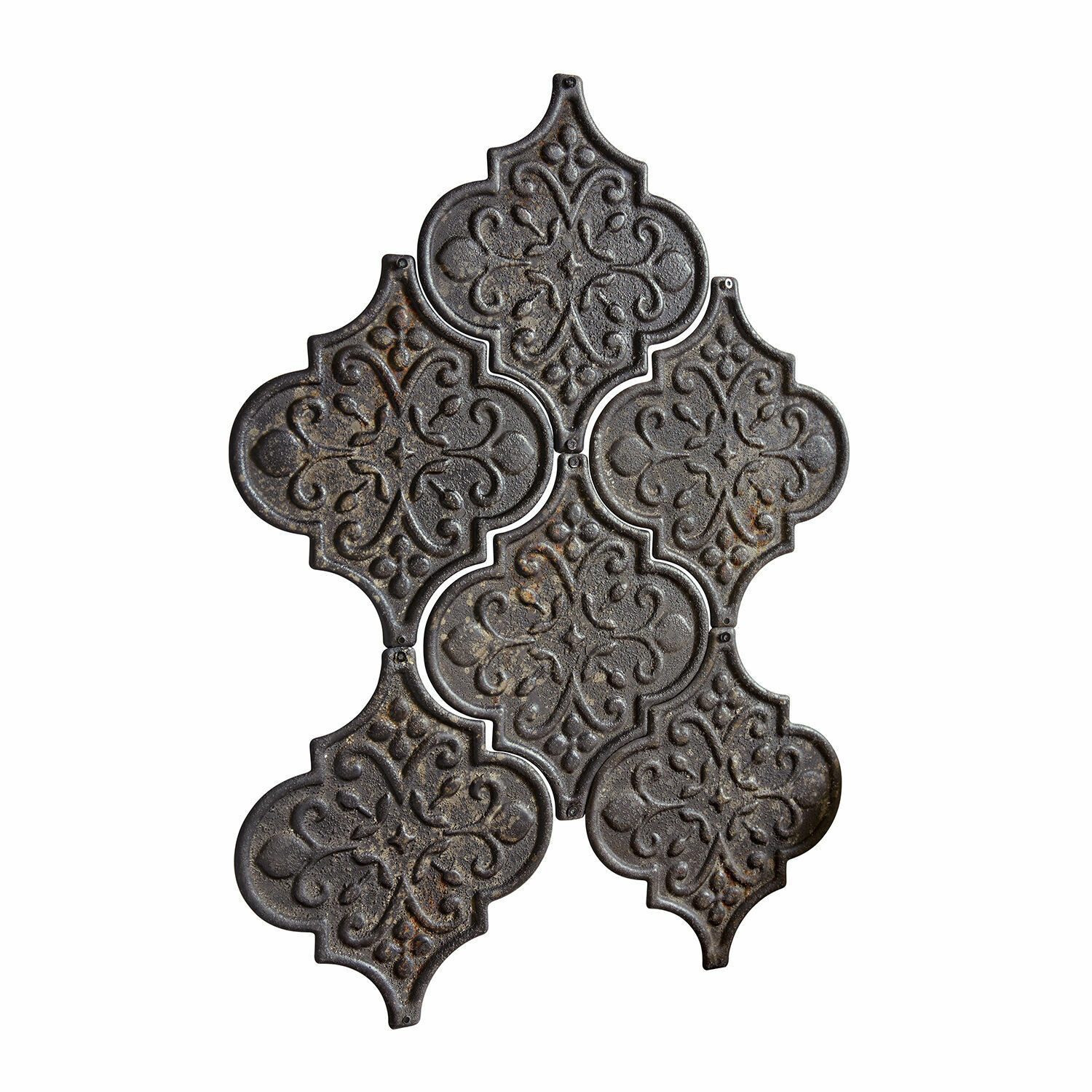 Mirabeau Wanddekoobjekt Wandornament 6er Set Halira antikschwarz