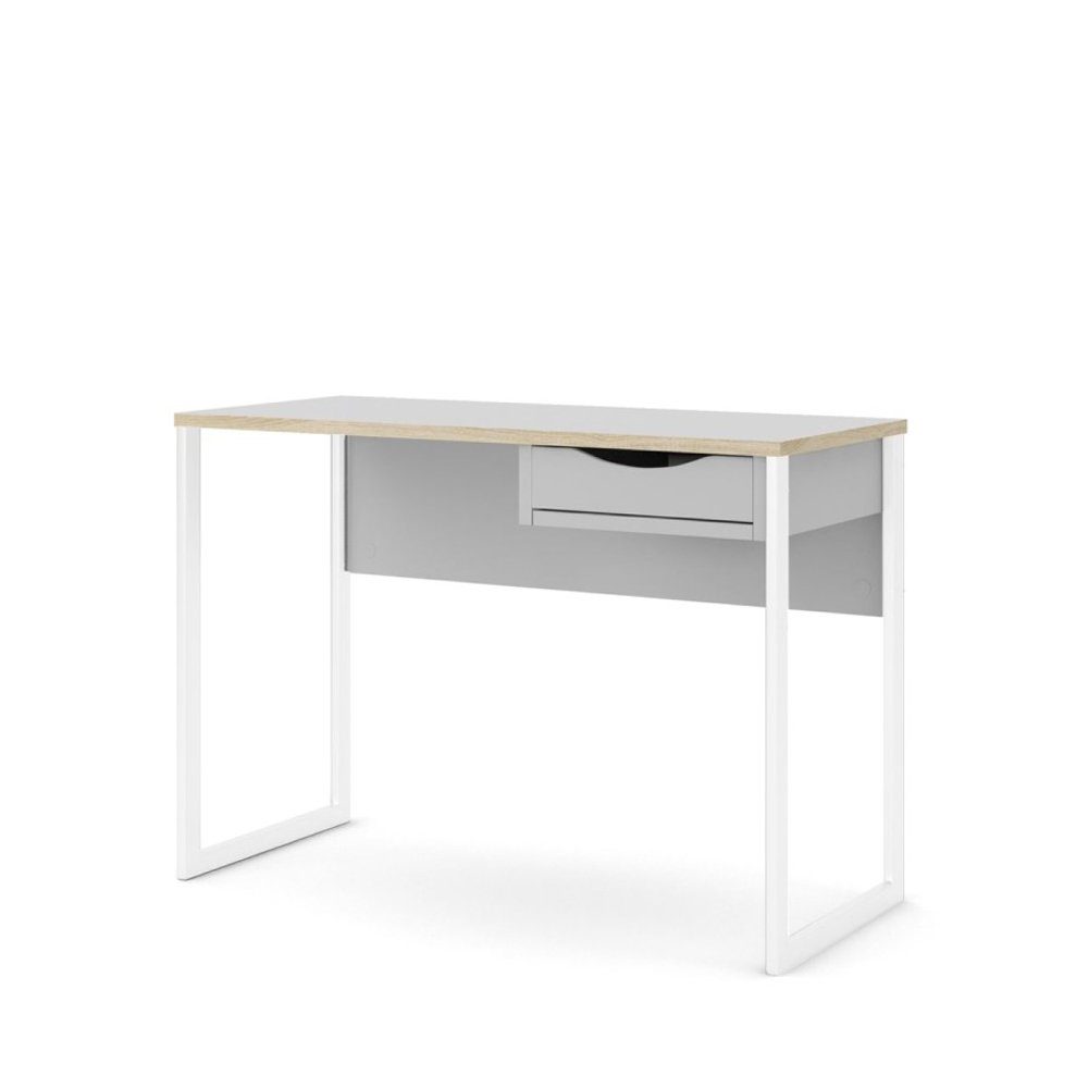 Schreibtisch Fula Schreibtisch 110 cm 1 Schublade weiss, matt w