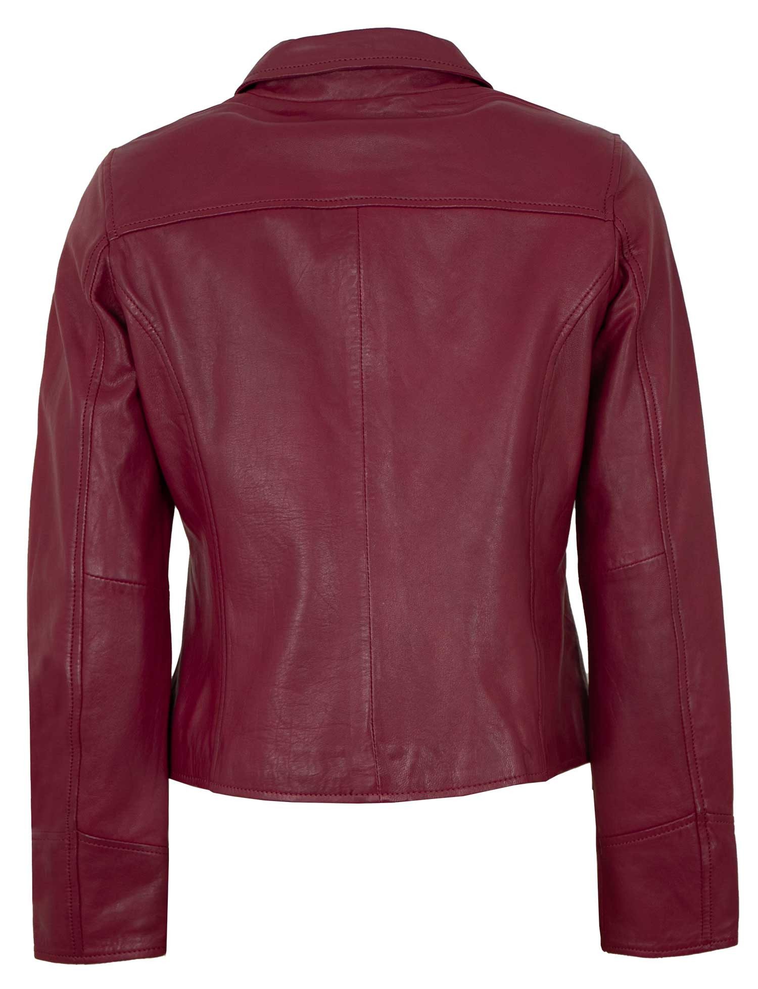 Jilani Lederjacke Elodi Jilani - Damen Lederjacke Lammnappa purple – Bild 3 von 5