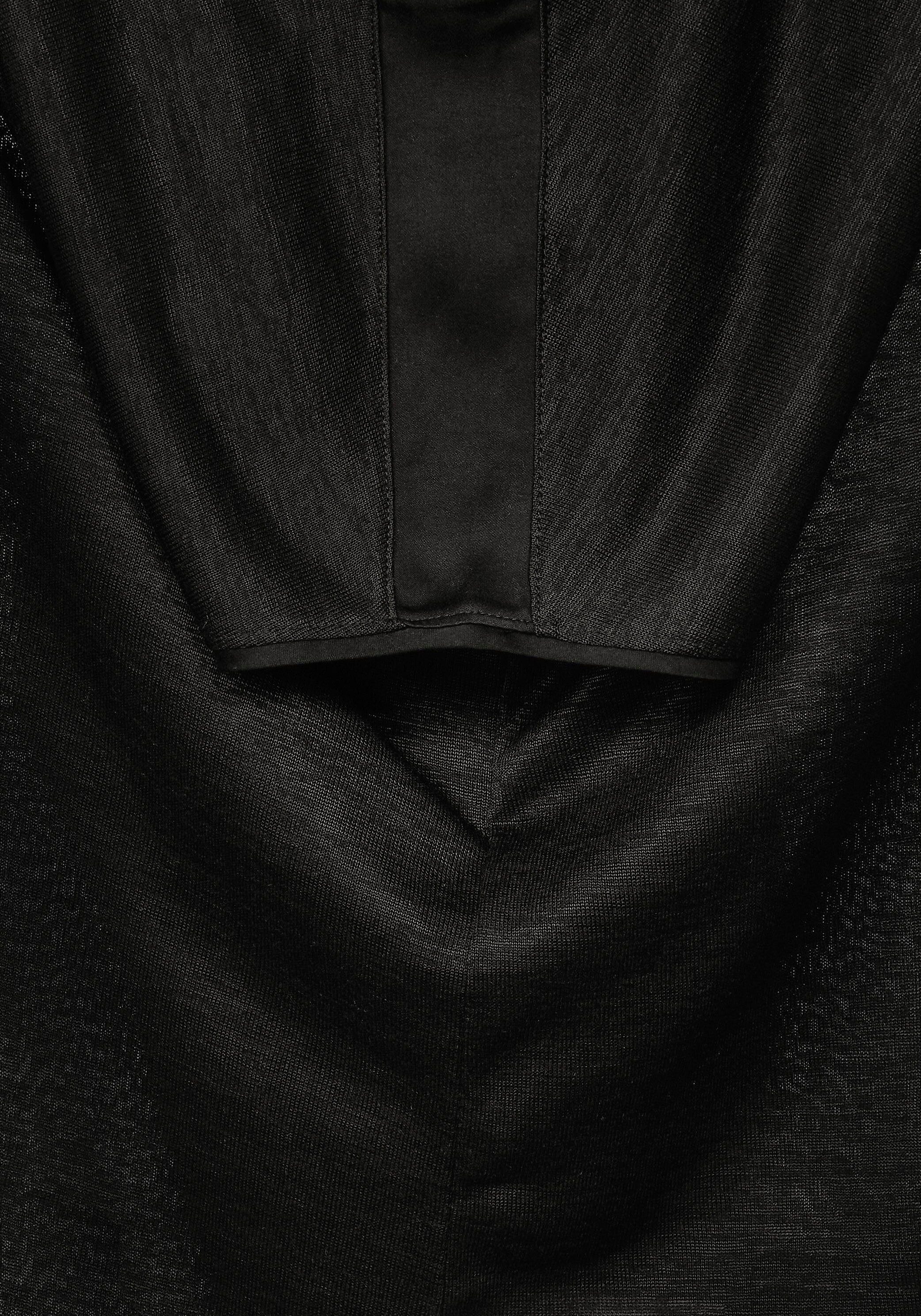 Einsätzen mit den STREET Schultern Shirttop an ONE unifarbenen Black