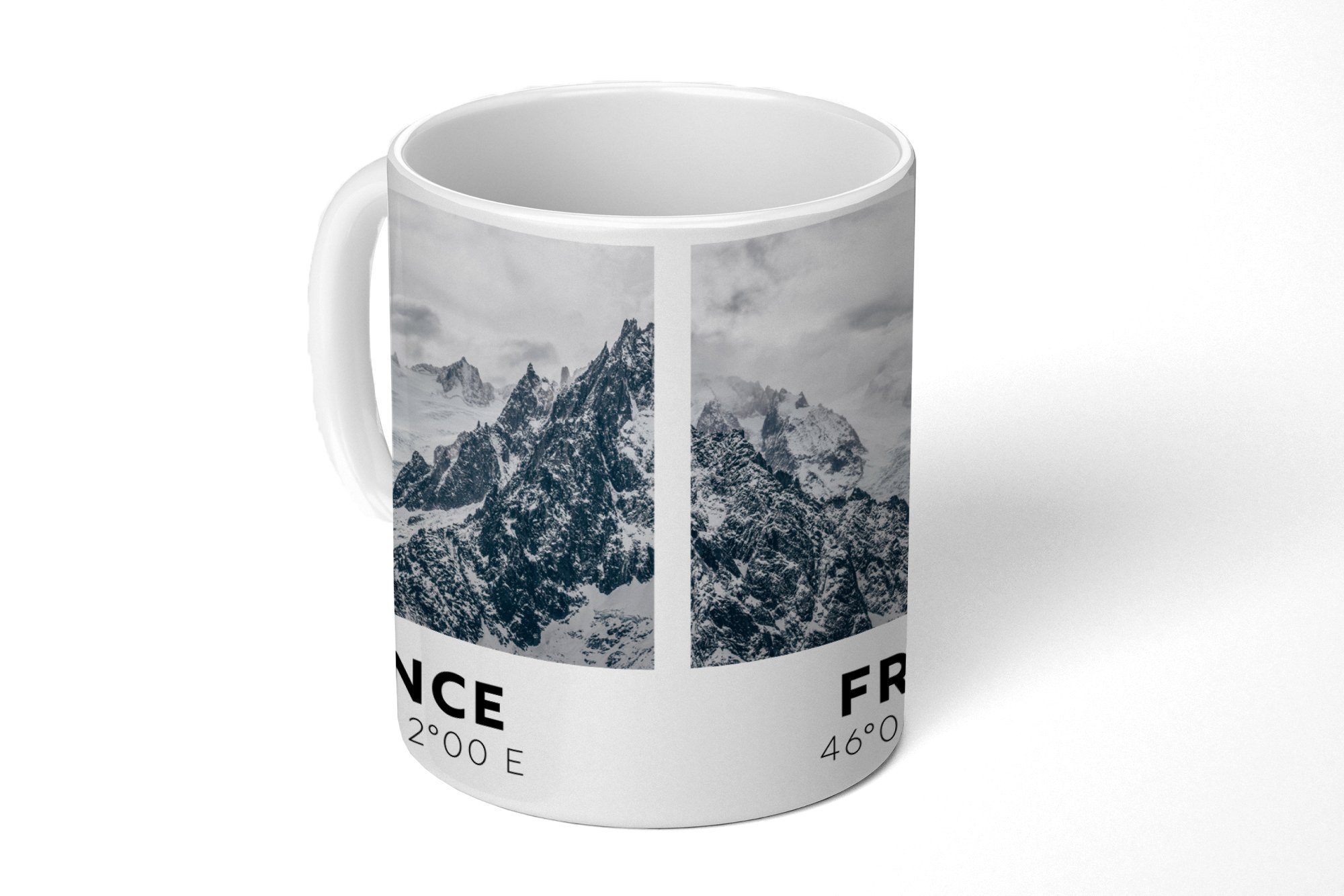 MuchoWow Tasse Frankreich - Berge - Schnee, Keramik, Kaffeetassen, Teetasse, Becher, Teetasse, Geschenk