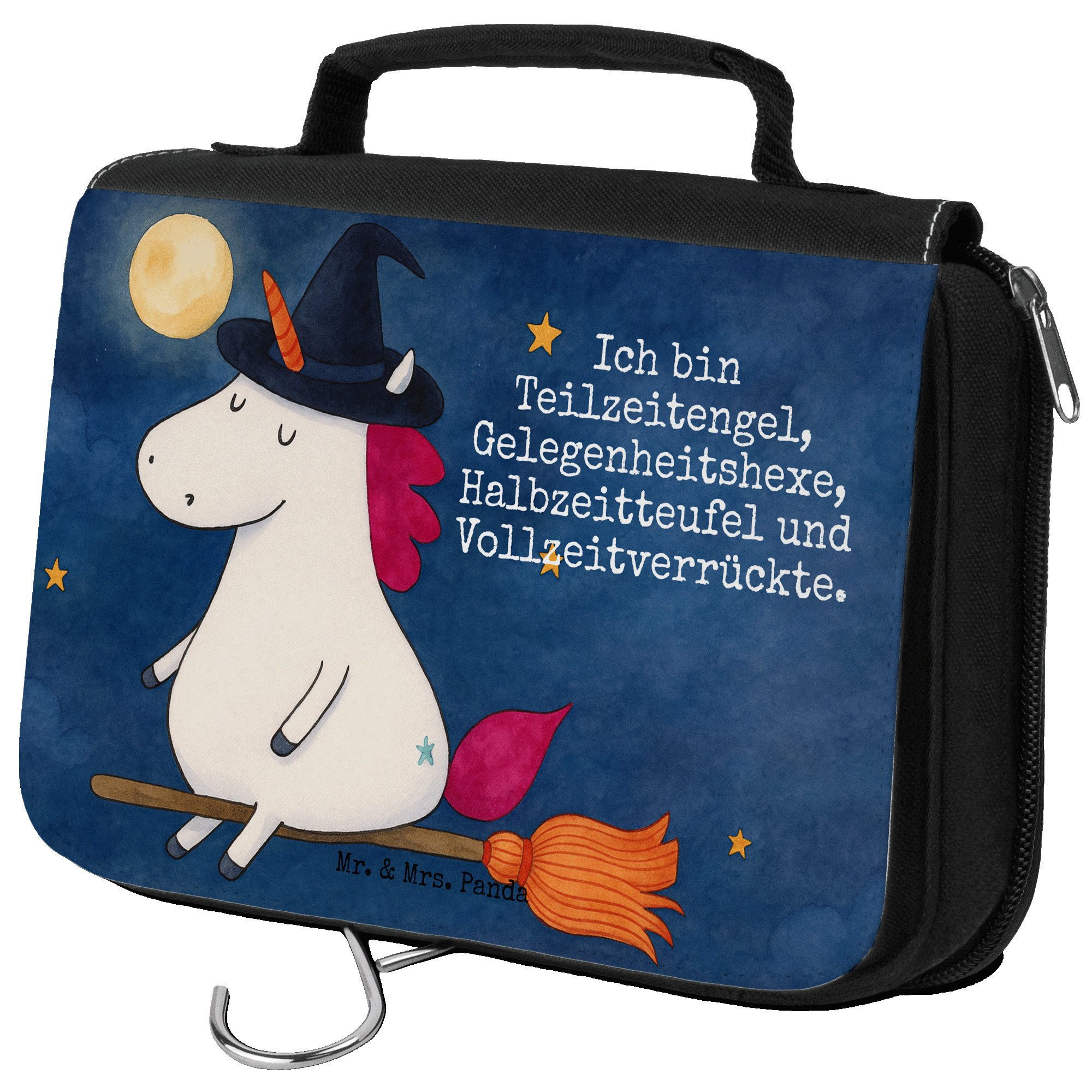 Mr. & Mrs. Panda Kulturbeutel Einhorn Hexe Design, Make-Up Tasche, Weiß, badtasche, kosmetiktäschch (Packung), badtasche Einhörner beautycase