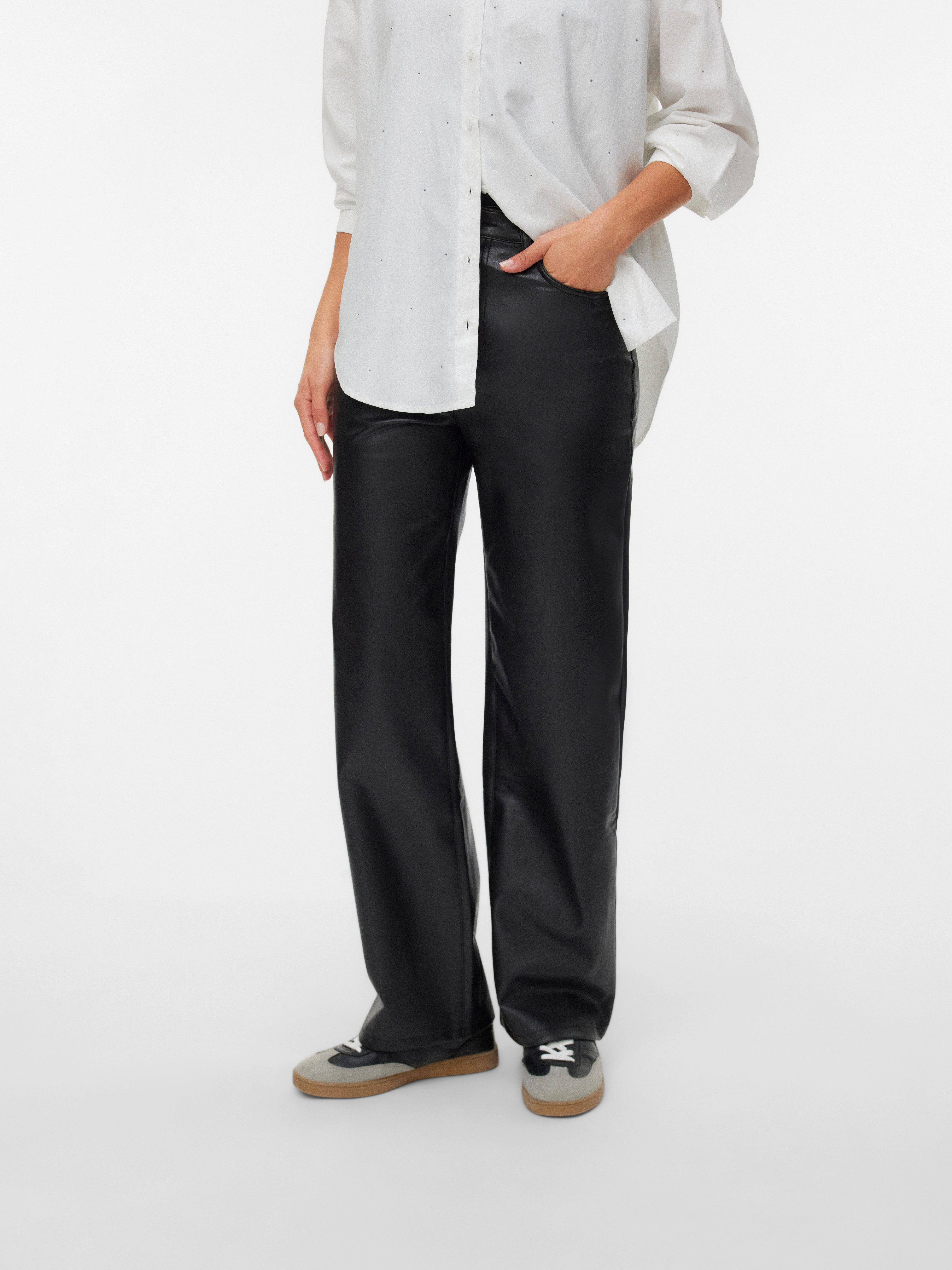 Vero Moda Lederimitathose VMTESSA HR WIDE PL PANTS NOOS