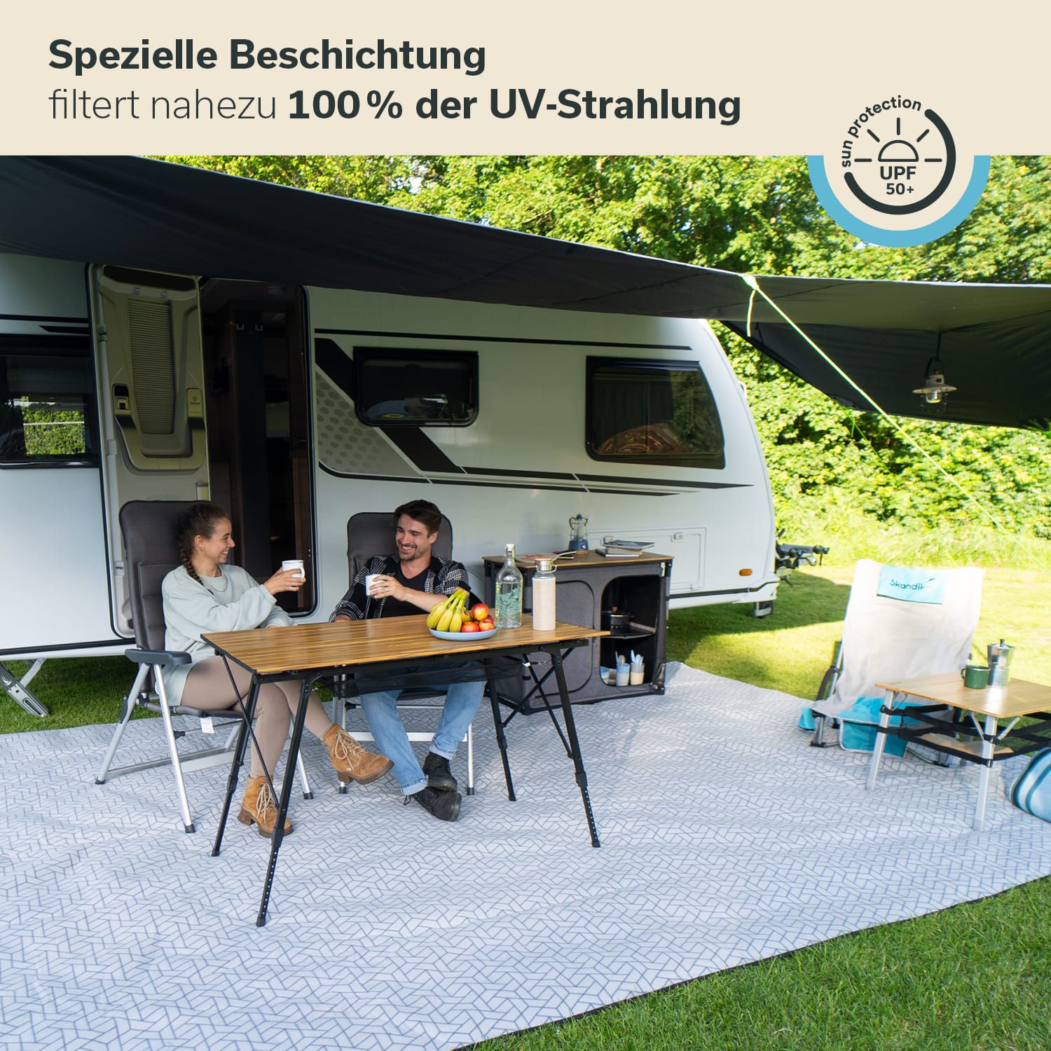 Skandika Vorzelt Sonnensegel Freeway Caravan 3m, Markise für Wohnwagen, Sonnendach, Vorzelt, UV-Schutz 50+