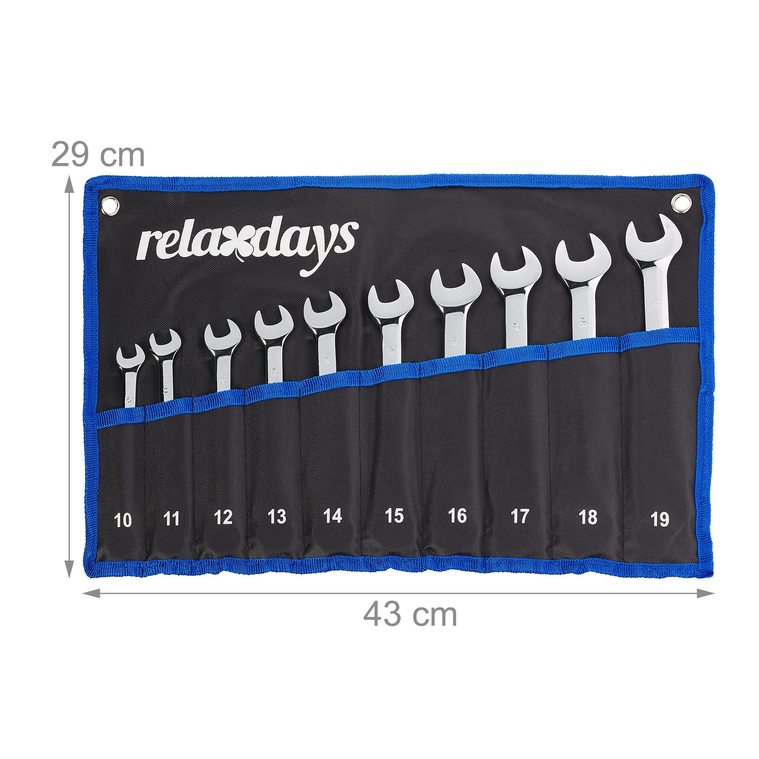 relaxdays Maulschlüssel Flexibles Schraubenschlüssel Set 10-tlg. (10 St) – Bild 4 von 5