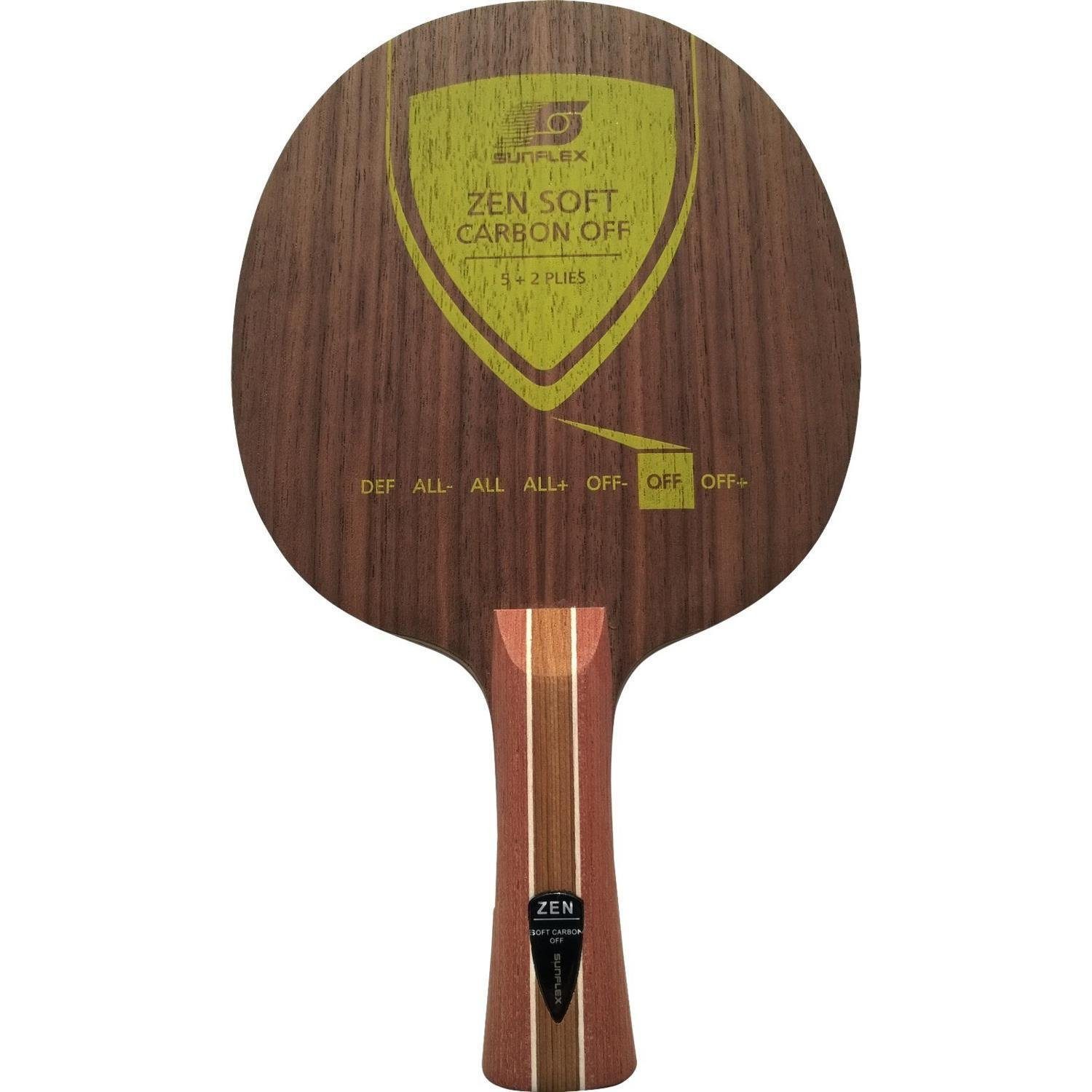 Sunflex Tischtennisschläger Zen Soft Carbon Tischtennis-Holz, gerader Griff
