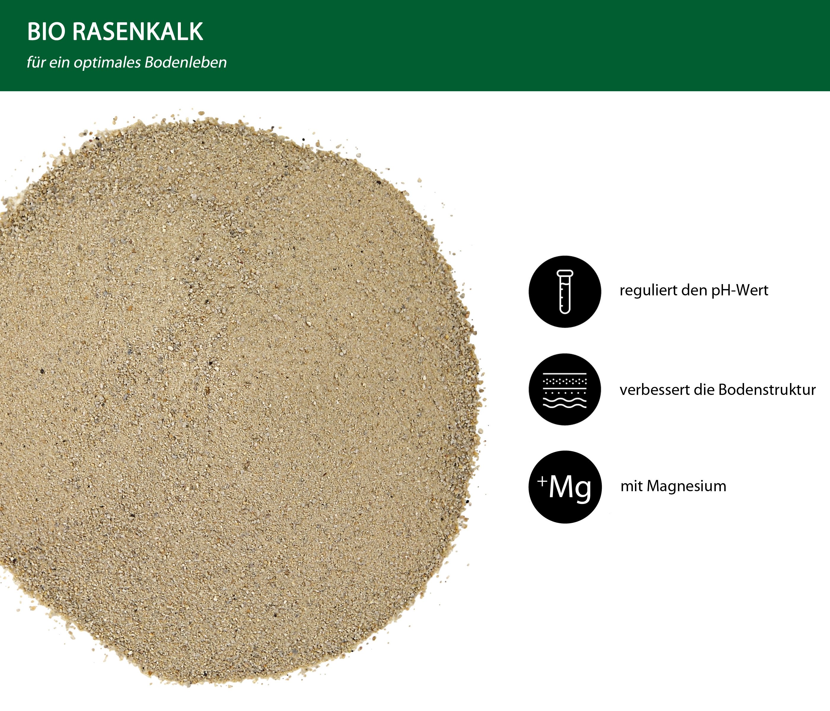 Dehner Rasendünger Bio Rasenkalk, 10 kg, für ca. 100 qm, 100 m², mineralischer Kalk- und Magnesiumdünger, für sattes Grün
