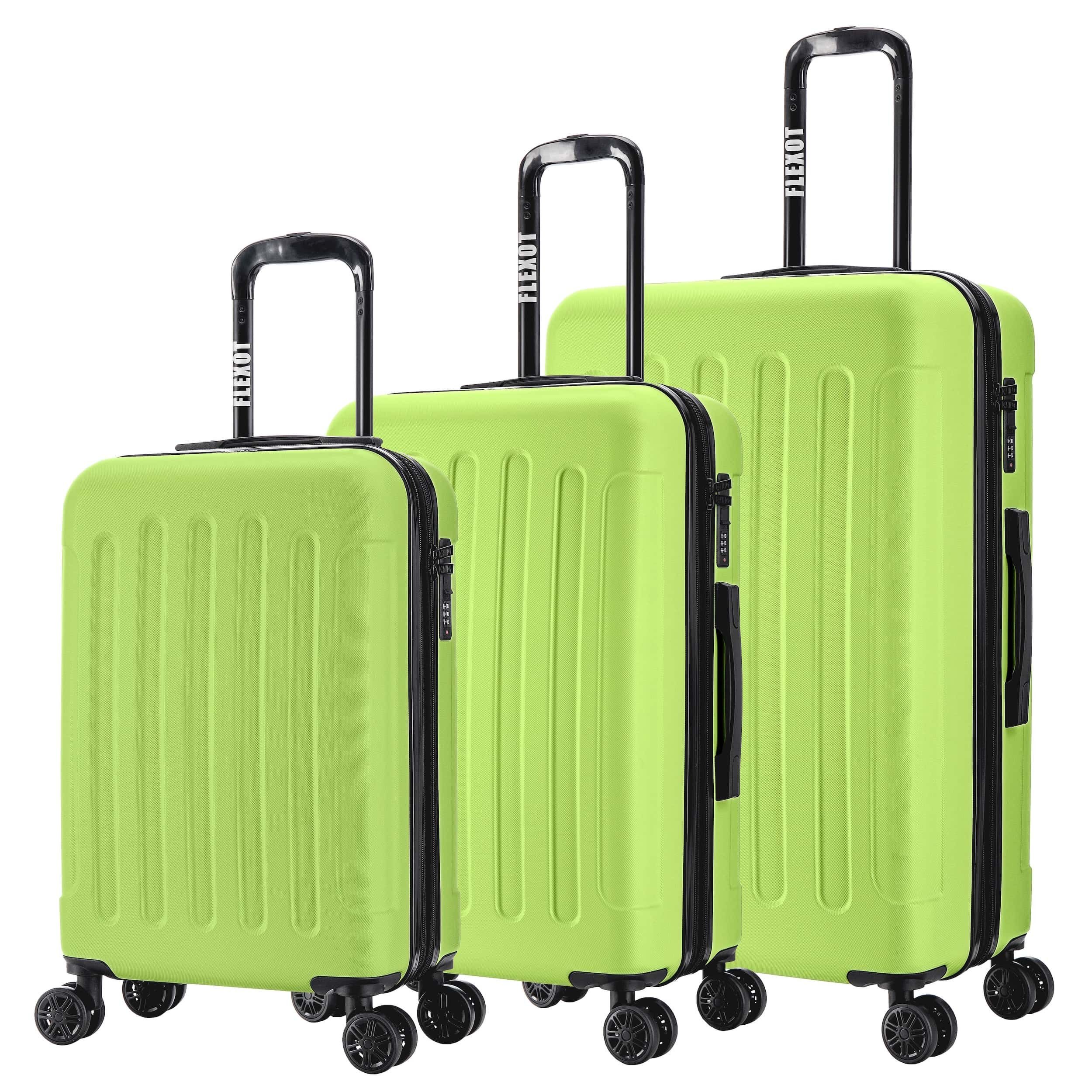 Flexot Hartschalen-Trolley F-3045 (Gr. M, L, XL) – Kofferset – ABS-Hartschale, 4 Rollen, Robuster und moderner Koffer mit vier 360° Rollen und Zahlenschloss