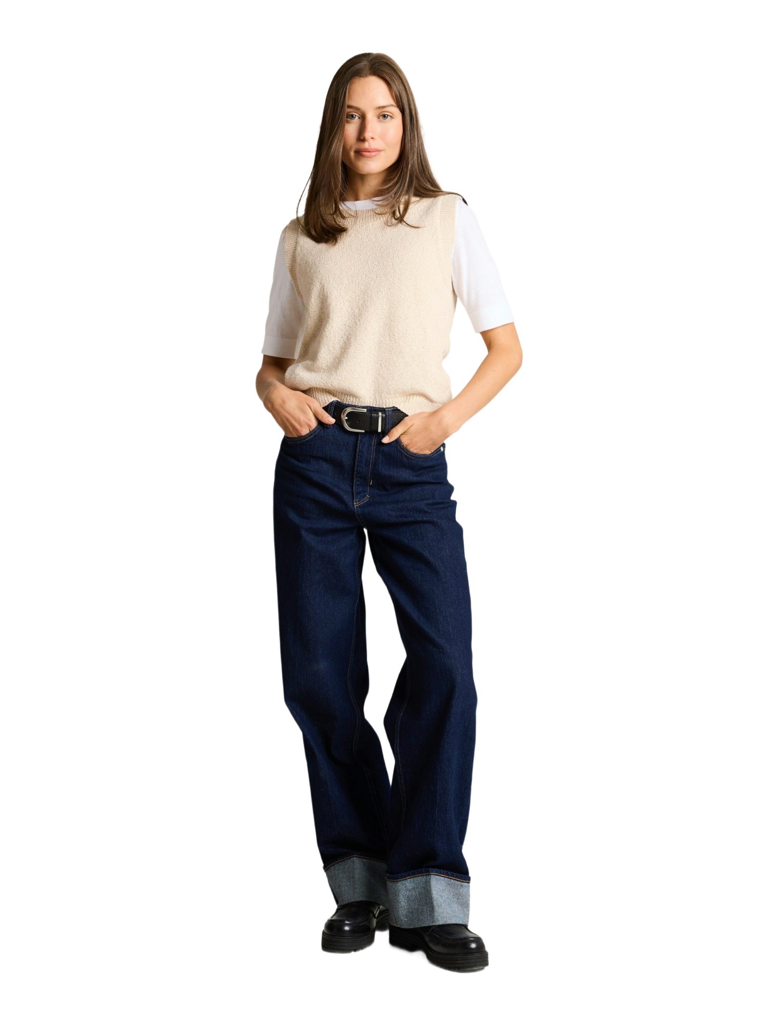 TOM TAILOR Pullunder H natur,Casual,Baumwolle,Unifarben,Rundhals,Ärmellos,Slim Fit