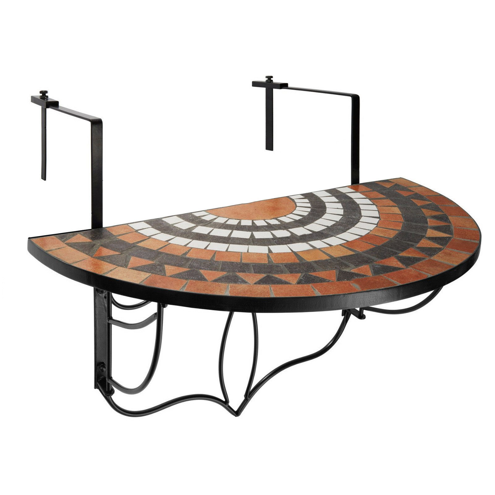 moebel-direkt-online Balkonhängetisch Bodo passend für fast alle Balkongeländer (1-St., 1 Tisch), Tischplatte aus Mosaikstücken in terracottafarben