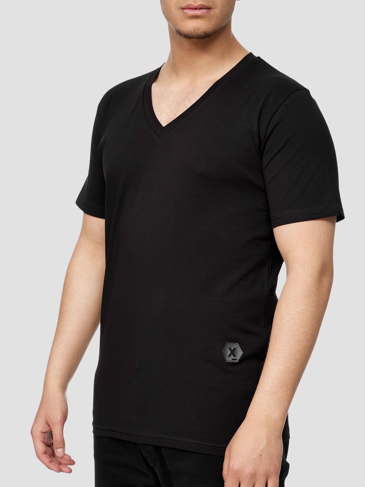 John Kayna T-Shirt John Kayna T Shirt Herren Tshirt Tee T-Shirt für Männer Polo Poloshirt (Shirt Polo Kurzarmshirt Tee, 1-tlg) Fitness Freizeit Casual Schwarz