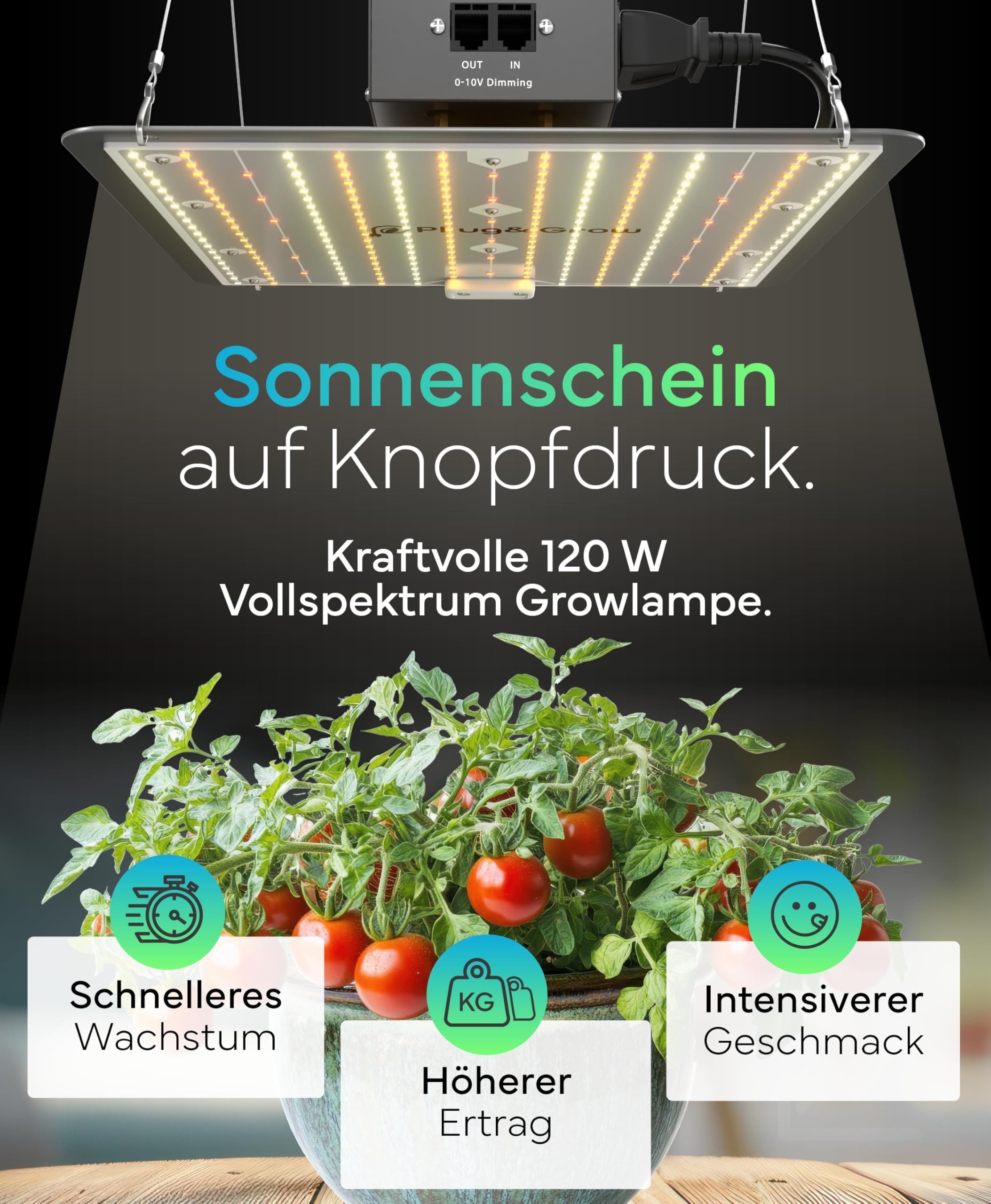 Plug and Grow Pflanzenlampe NEU Grow Lampe LED Vollspektrum mit integrierte günstig online kaufen
