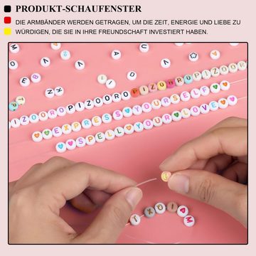 MAGICSHE Bastelperlen Perlen, Buchstabenperlen, (5040-tlg), 28 Farben,BriefPerle Set
