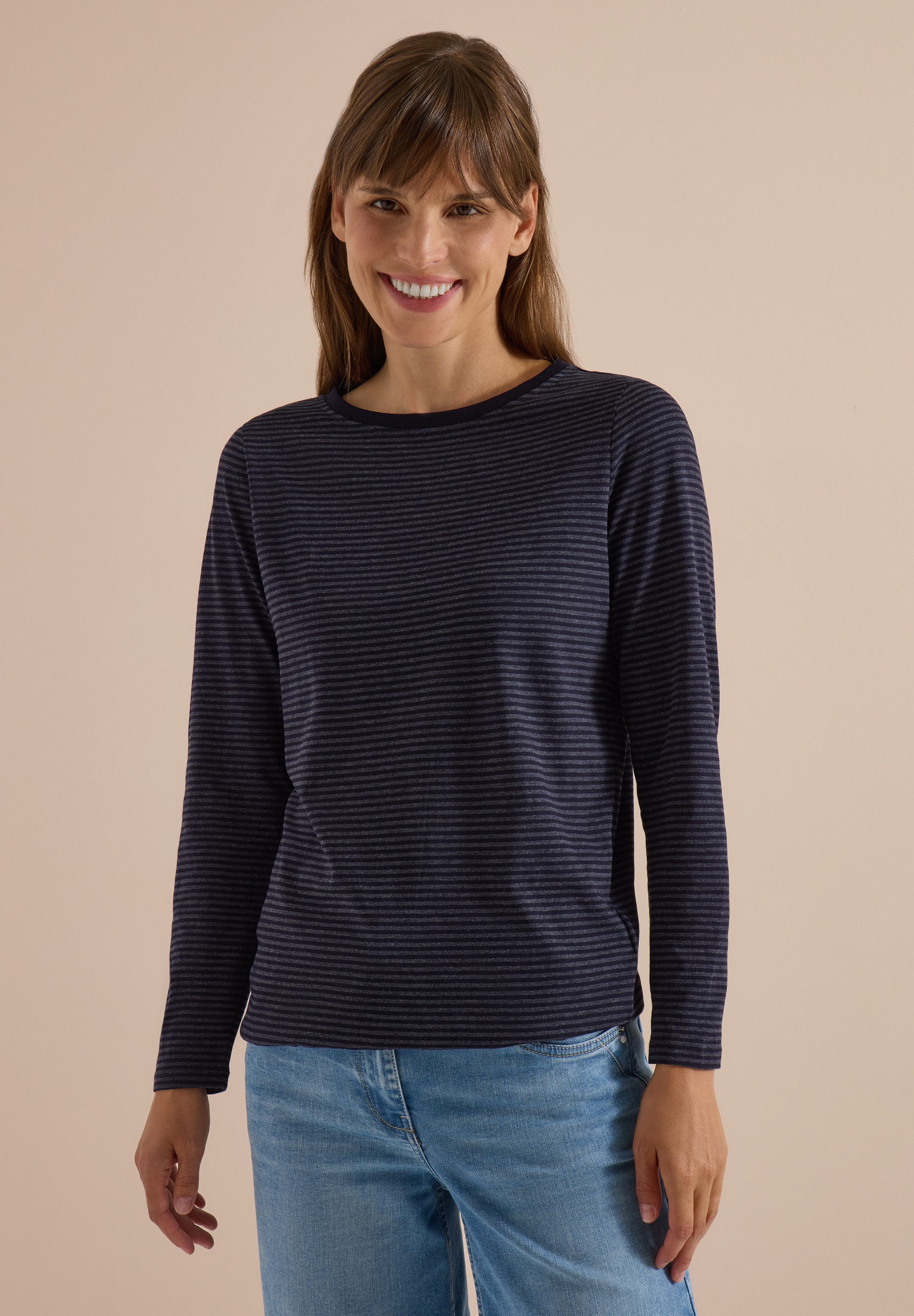 CECIL Langarmshirt im soften Baumwoll-Mix