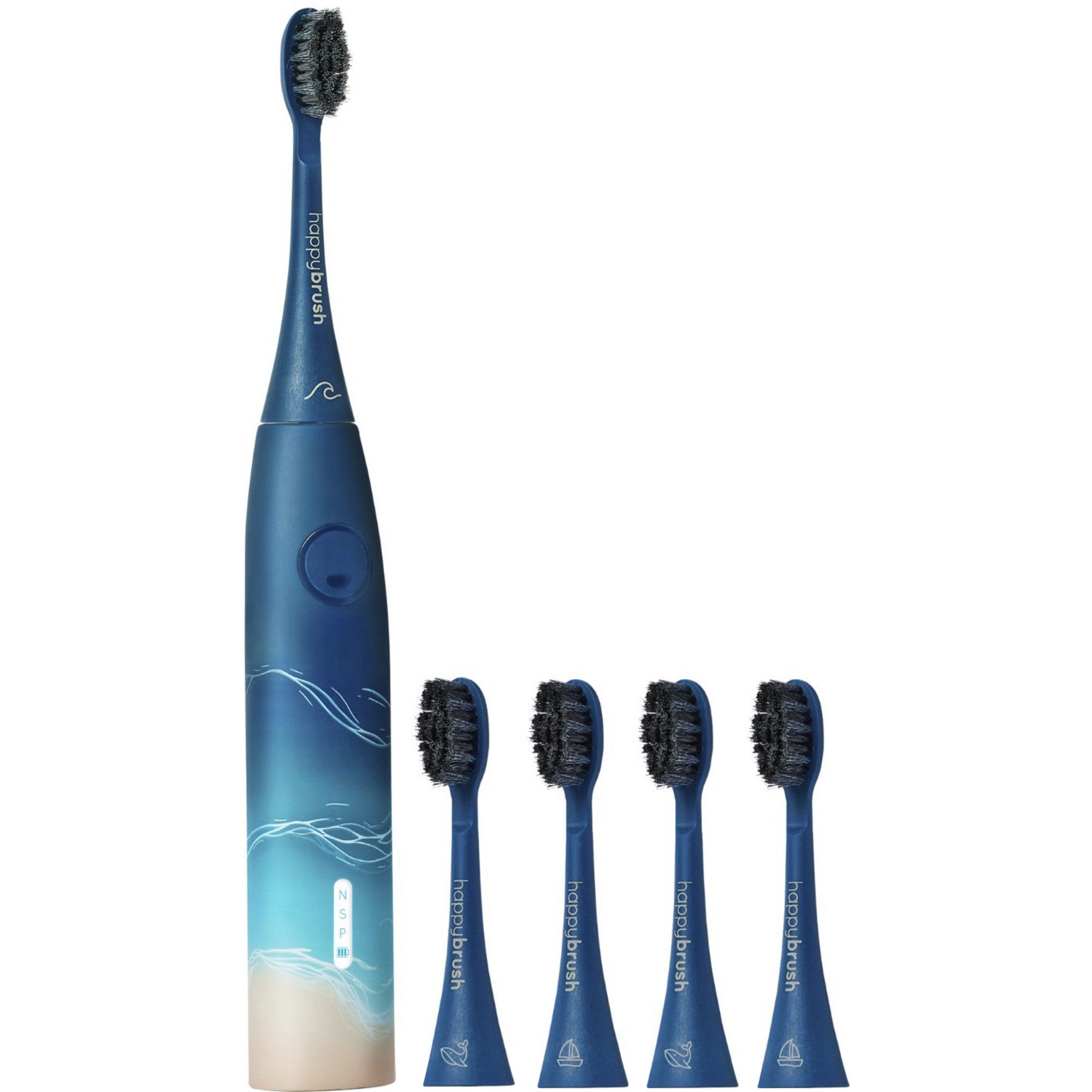 happybrush Elektrische Zahnbürste happybrush ECO VIBE 3 Starterkit Ocean + 4
