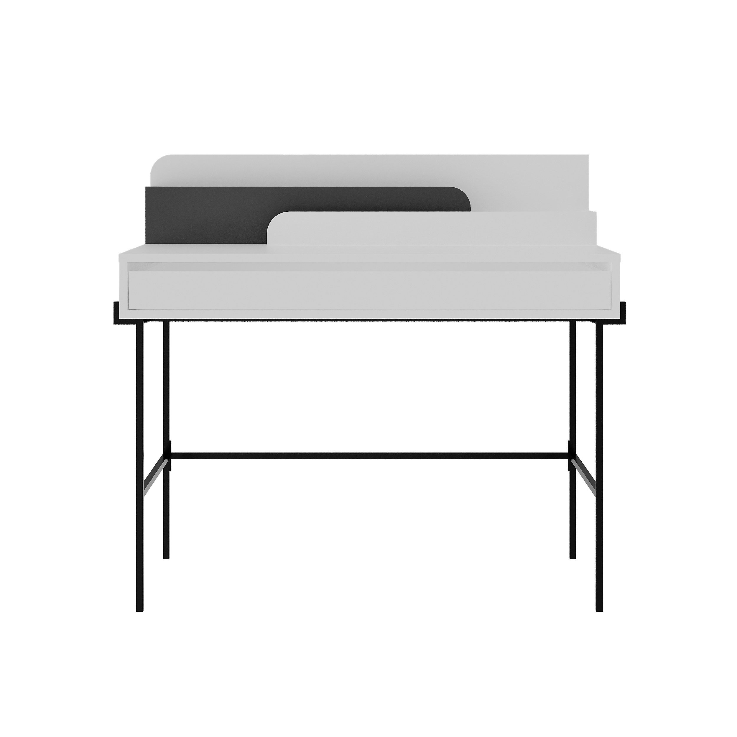 Decortie Arbeitstisch Leila (1 tisch), 110 Weiß-Anthrazit 101 60 cm x x Arbeitstisch/Schreibtisch, Moderner