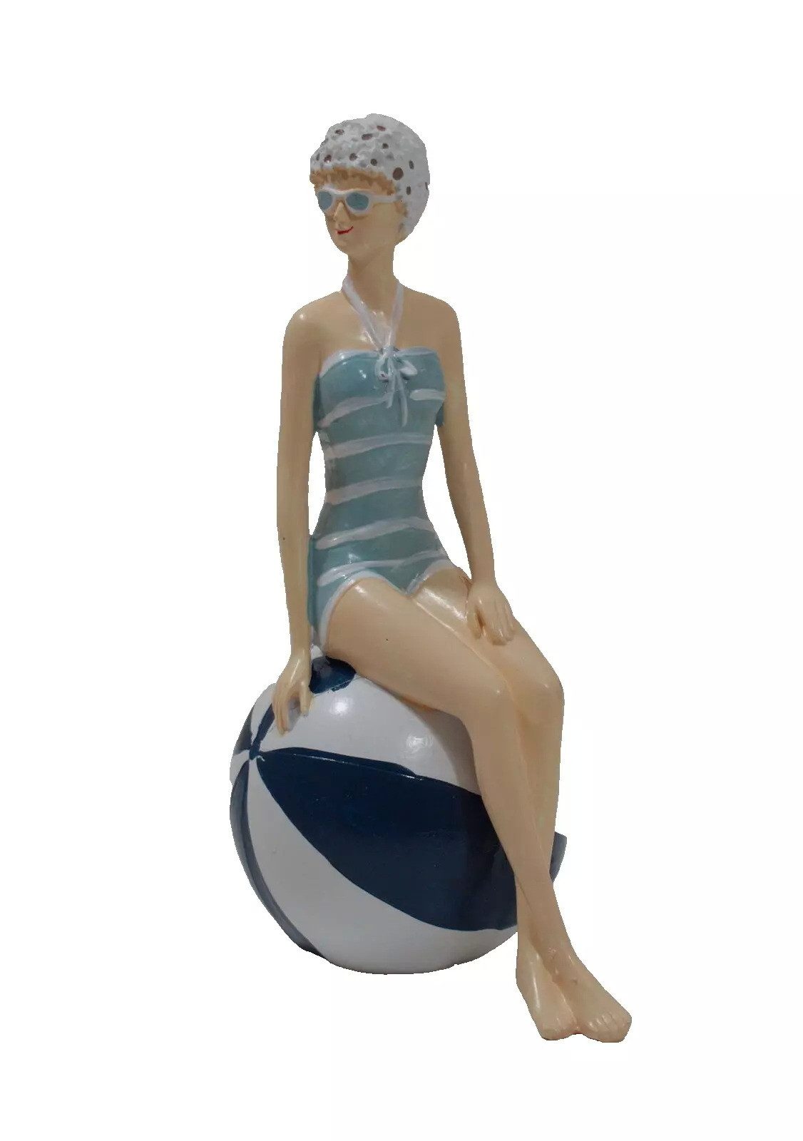 Dekofigur Frau im Badeanzug Mollige Dicke Dame Rubens Deko Retro Skulptur Figur