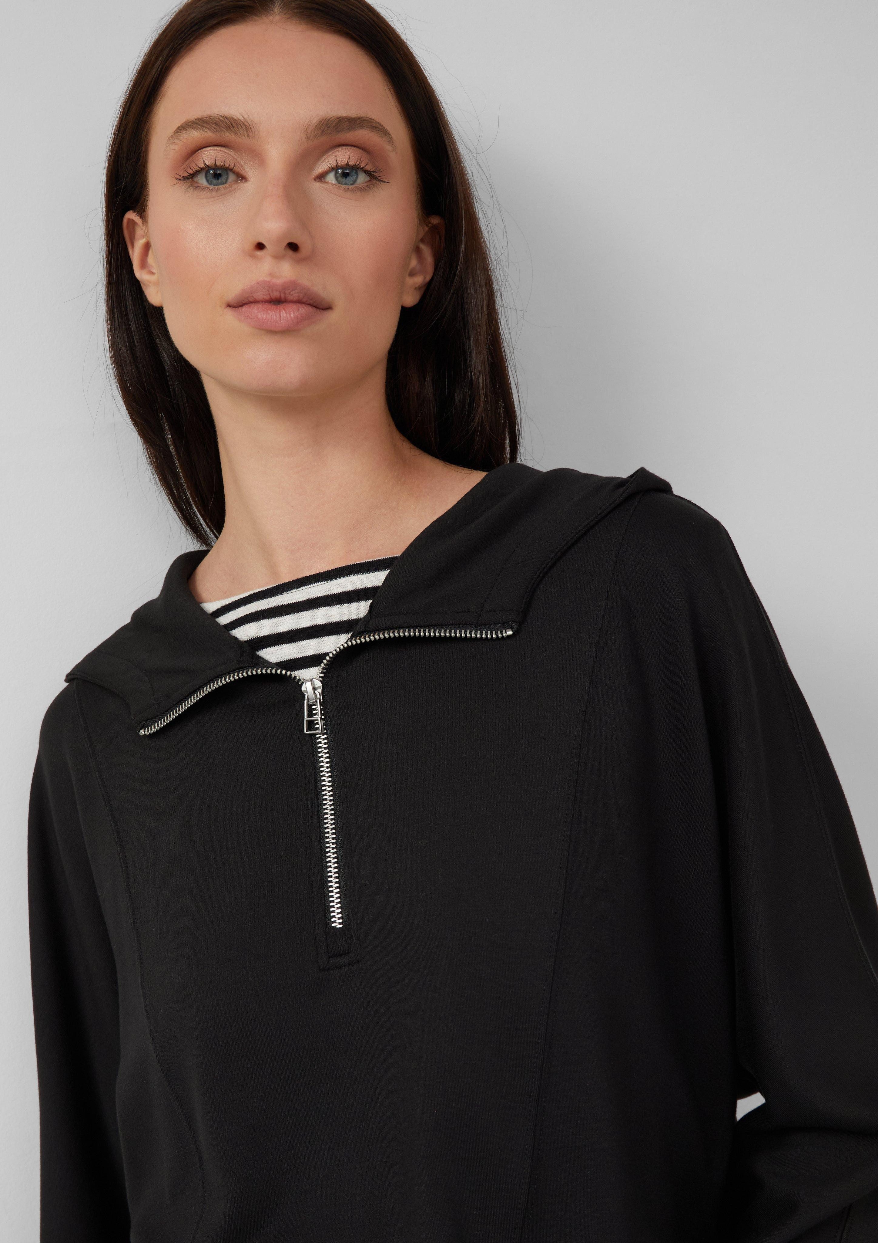 s.Oliver Sweatshirt Scuba-Hoodie mit Fledermausärmeln und günstig online kaufen