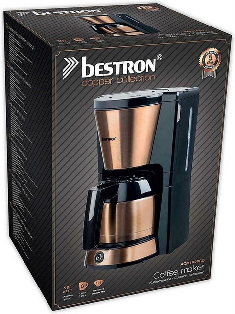 bestron Filterkaffeemaschine Bestron Kaffeemaschine mit Thermokanne, 8 Tassen