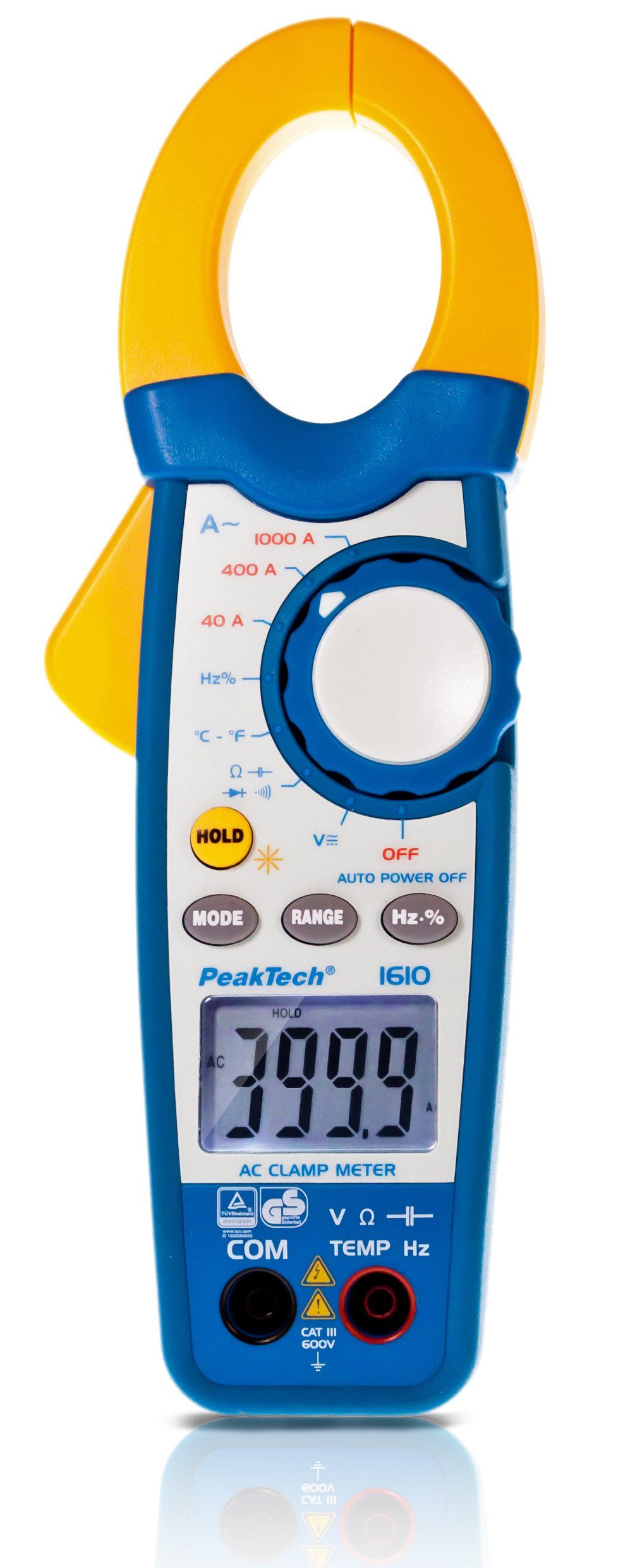 PeakTech Strommessgerät PeakTech 1610 ~ Stromzangenamperemeter mit Digitalmultimeter, 1-tlg.