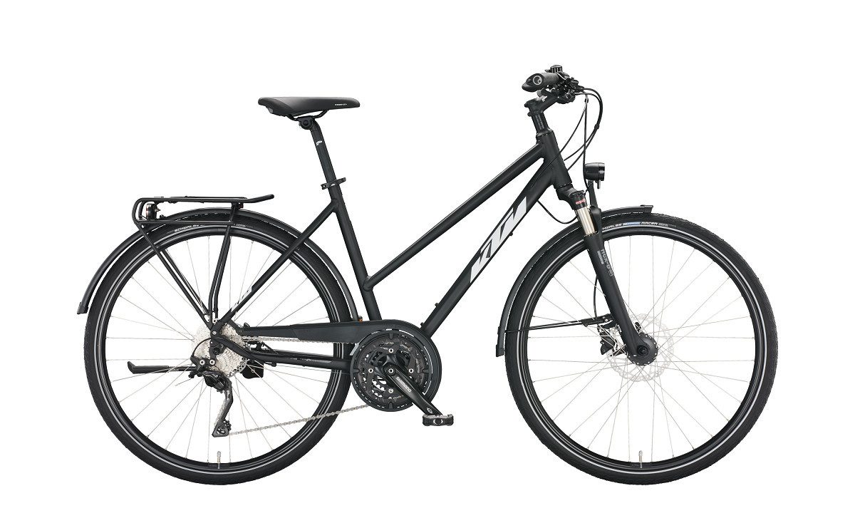 KTM Trekkingrad KTM Veneto Light Disc Damen Trapez schwarz, 30 Gang Shimano Deore XT T8000-SGS shadow, Kettenschaltung