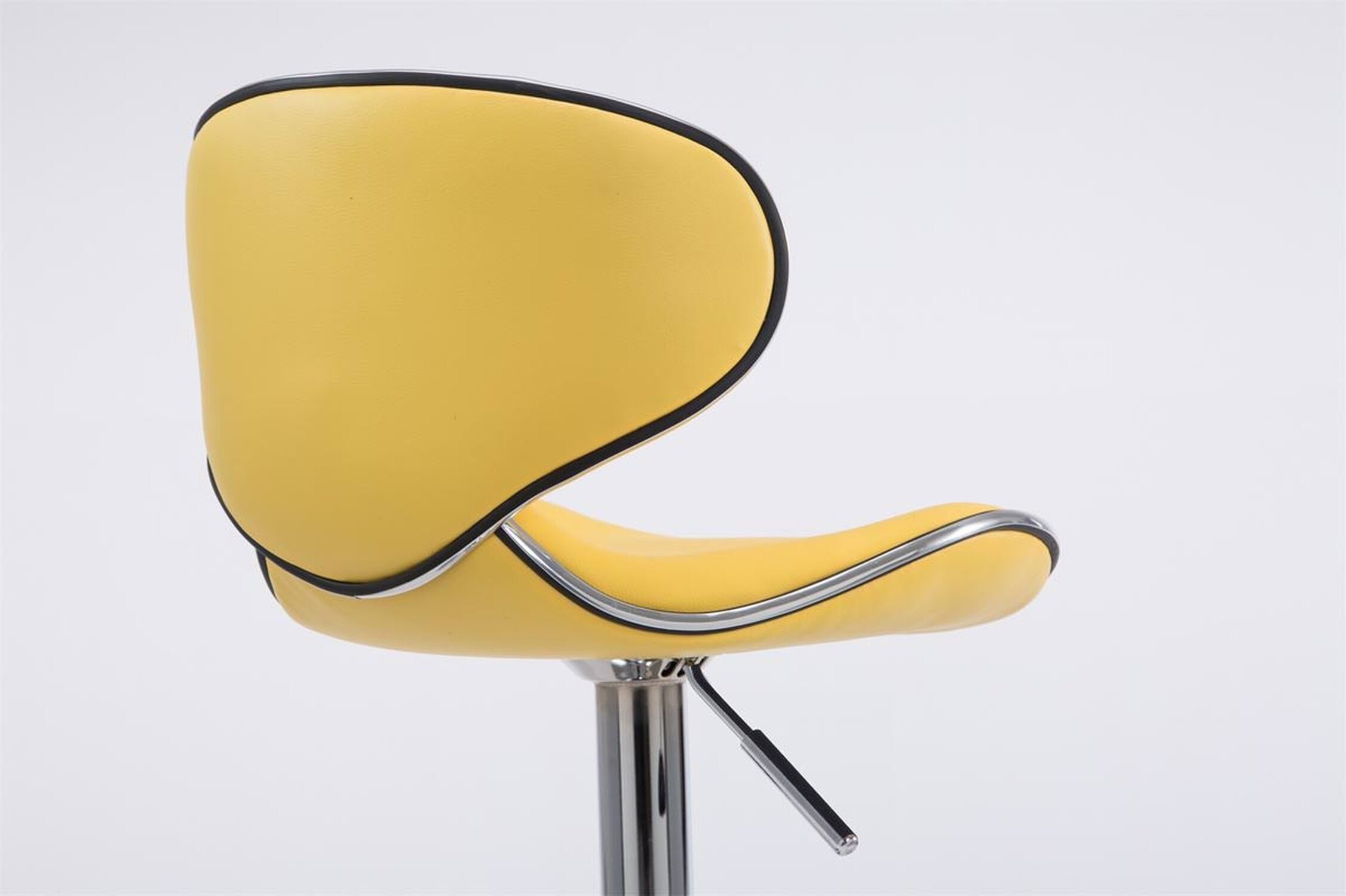 - Gelb Kunstleder Las-Palmas Metall & 2 Theke - - für Hocker Barhocker höhenverstellbar hoher mit Sitzfläche: (Set, Rückenlehne - chrom TPFLiving 360° Küche), drehbar St., Gestell: