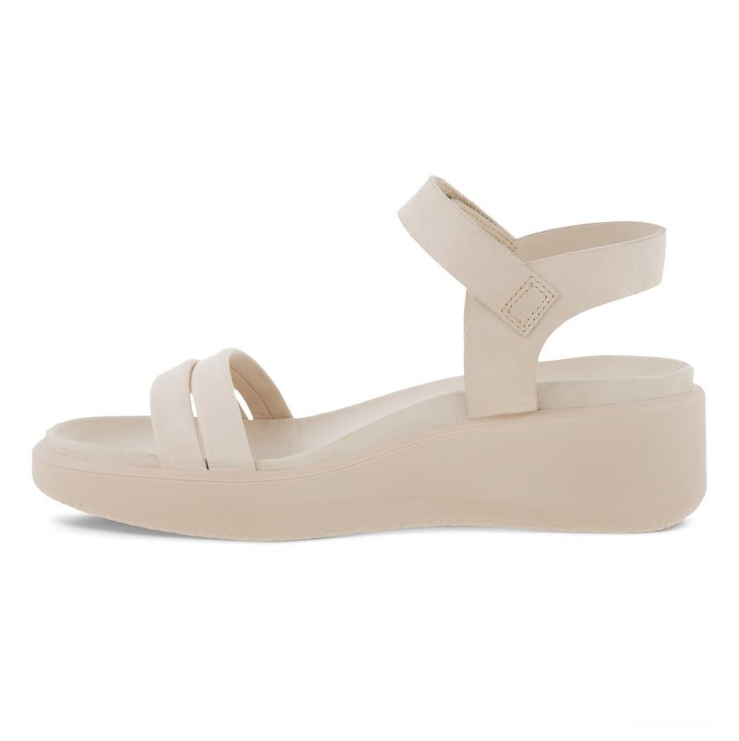 Ecco Flowt LX Wedge (Vollnarb und Nubukleder) limestone Damen Sandale