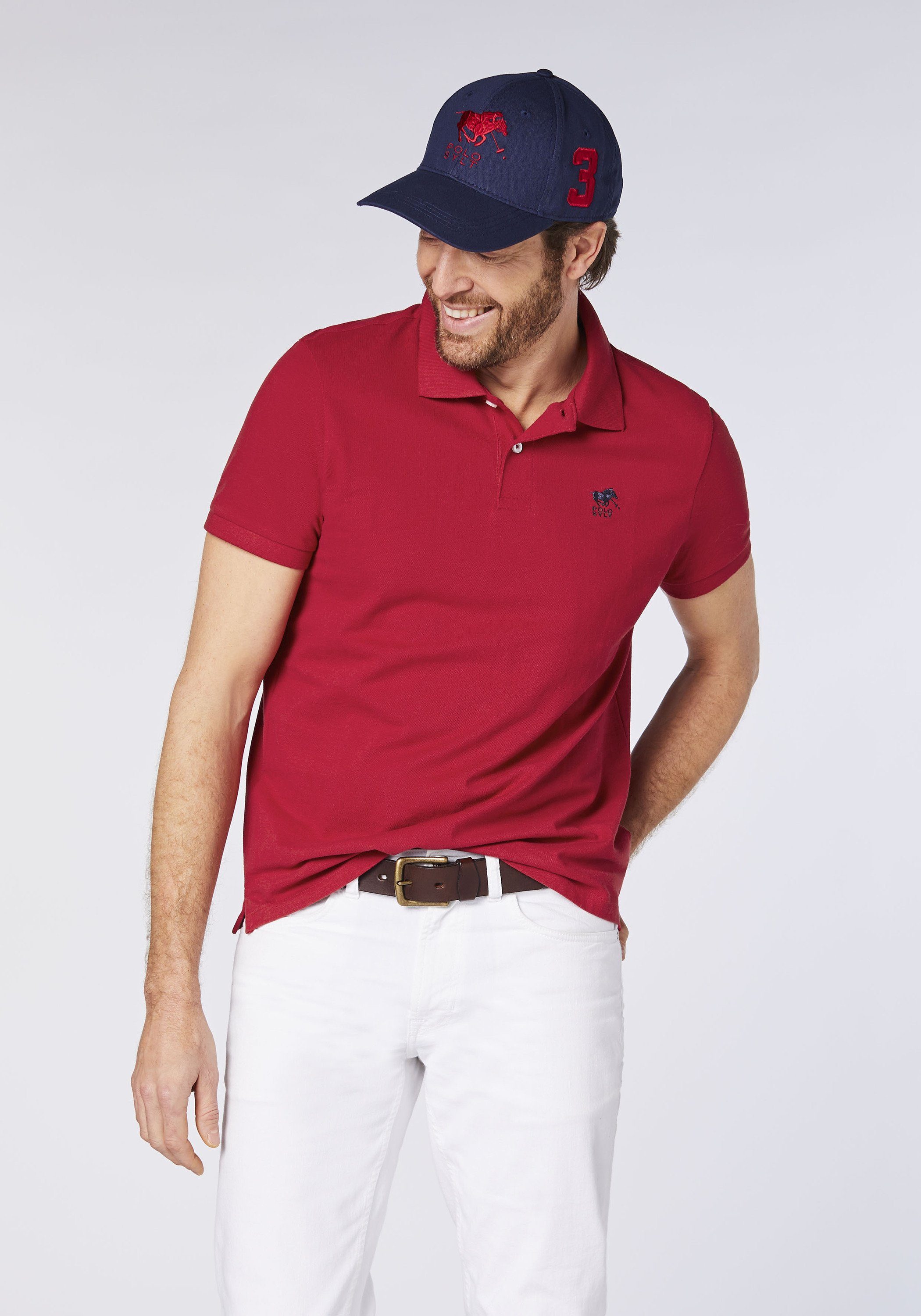 Polo Sylt Poloshirt mit Label-Stickerei