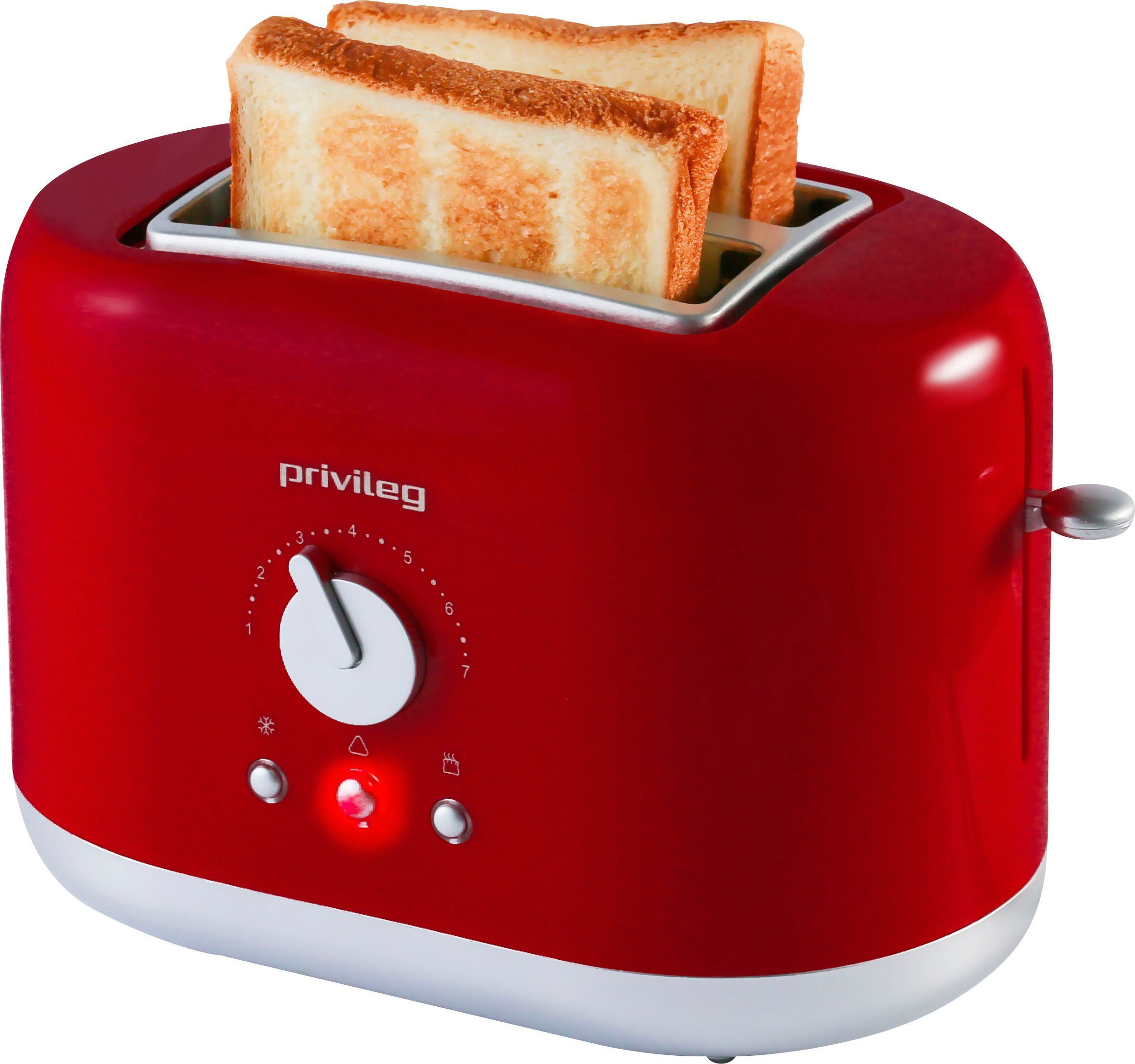 Privileg Toaster PT2870RPH, 2 kurze Schlitze, 870 W