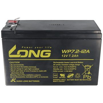 Kung Long 4.8mm Kung Long WP7.2-12A 12Volt 7,2Ah Faston 4,8mm Steckkontakte VdS Akku