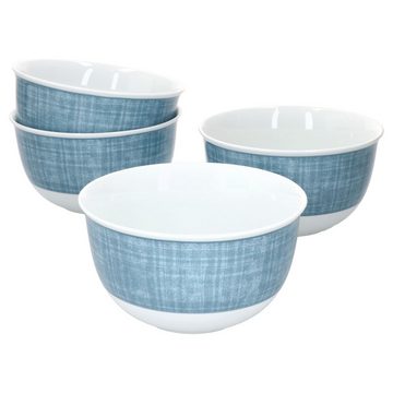 Ritzenhoff & Breker Servierschale 4er Set Schale tief Blau Brazil 14cm - 409253, Porzellan