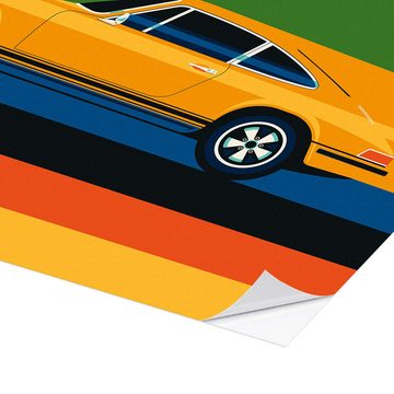Posterlounge Wandfolie Bo Lundberg, Orange vintage sports car side, Lounge Digitale Kunst
