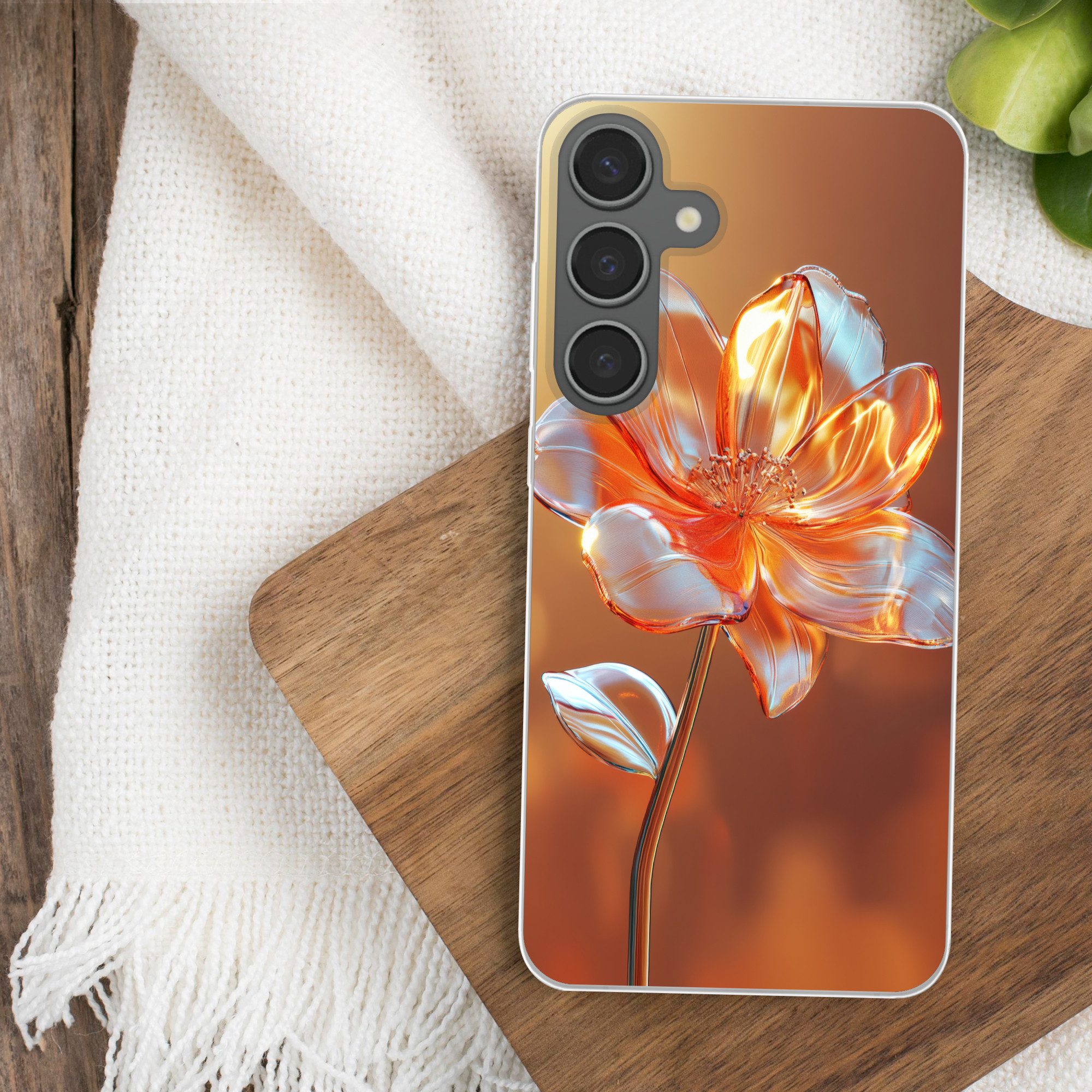 MuchoWow Handyhülle für Samsung Galaxy S24 Plus Gläser - Blume - Sonnenlicht, Phone Case, Silikon, Schutzhülle Dünn