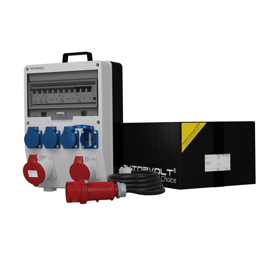 Doktorvolt Baustromverteiler Stromverteiler TD-S/FI 16A 32A 4x230V Kabel 5x4mm2 Розеткиverteiler