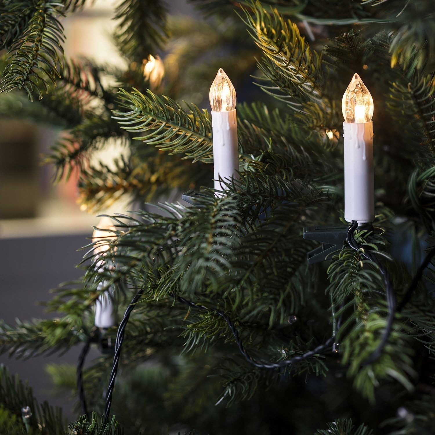 Lights4fun LED-Kerze, Clip-Befestigung, ohne echte Flamme.