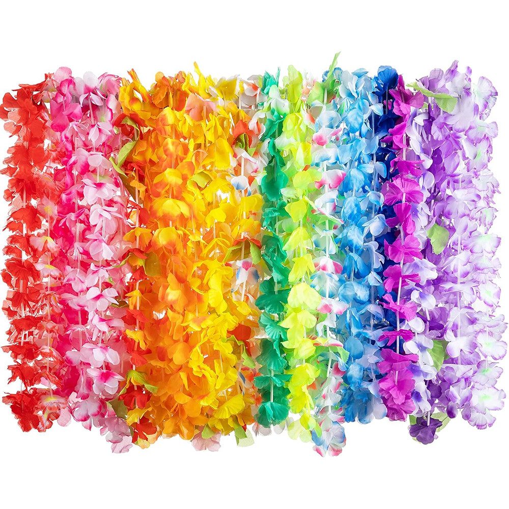 Zaewry Girlanden Hawaii Blumenketten Hawaiikette Halskette Hawaiianische Leis (24-tlg), für Kleid, Party Favors, Strand und Themenbezogenen Geburtstage